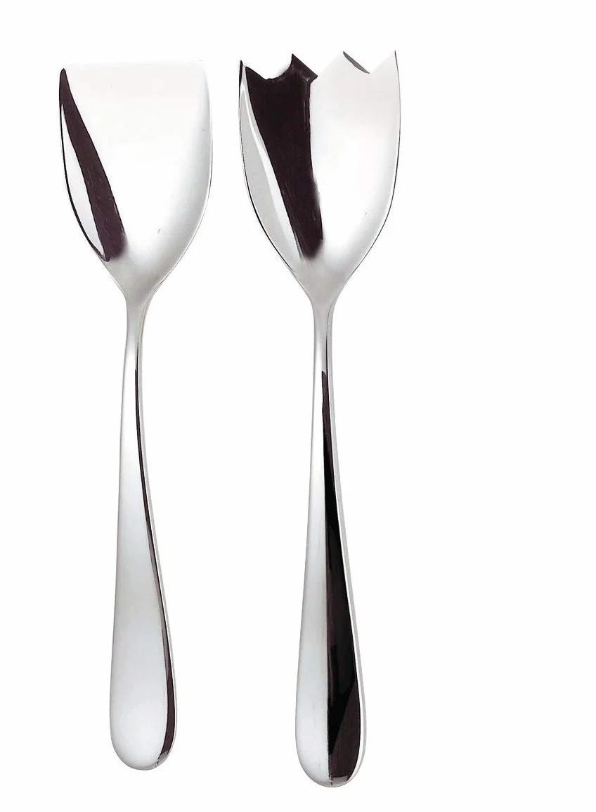 Alessi Nuovo Milano sztućce do sałatek, stal nierdzewna, srebrne, 2 sztuki