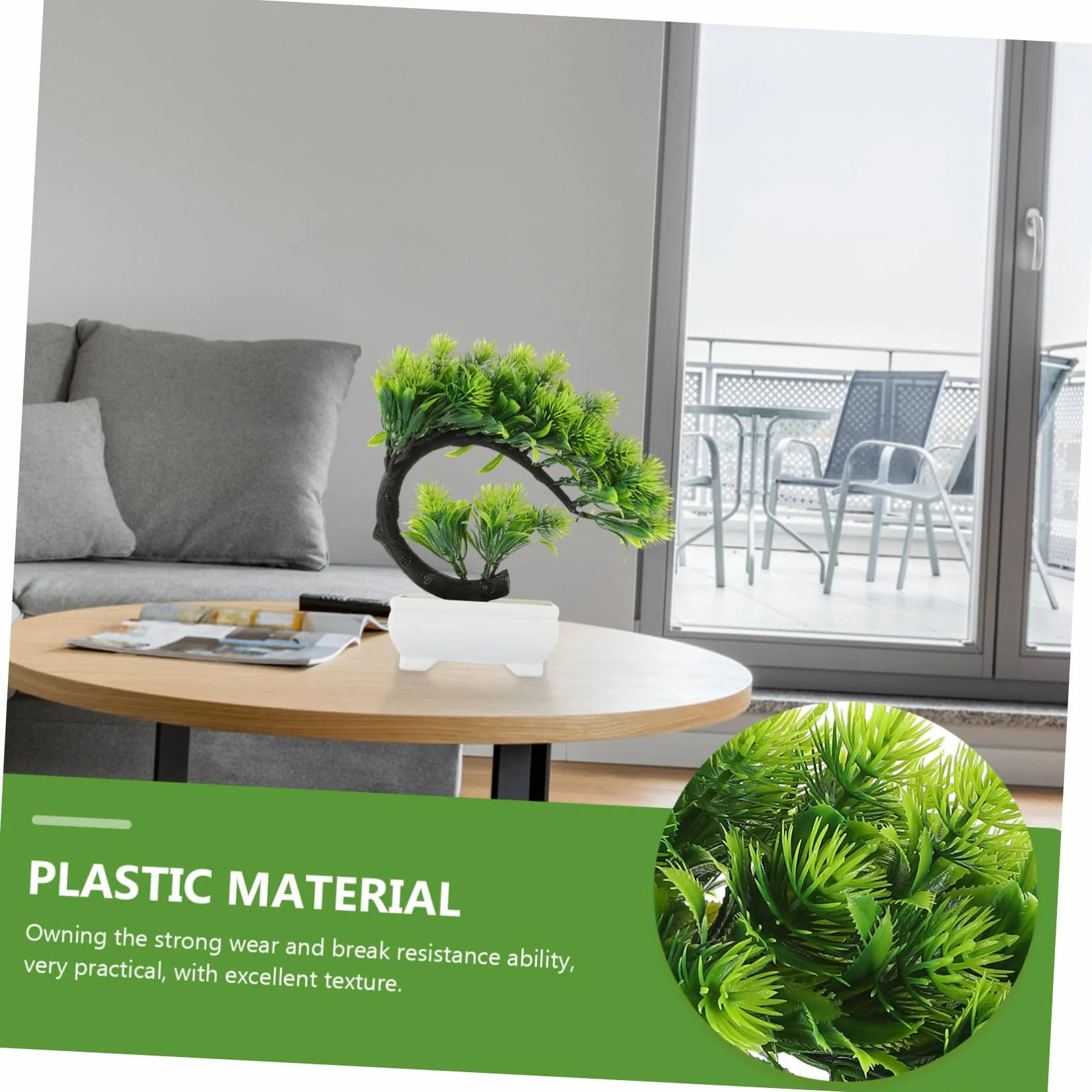 Amosfun Elegancka Sztuczna Roślina Bonsai Plastik Dekoracja Doniczkowa