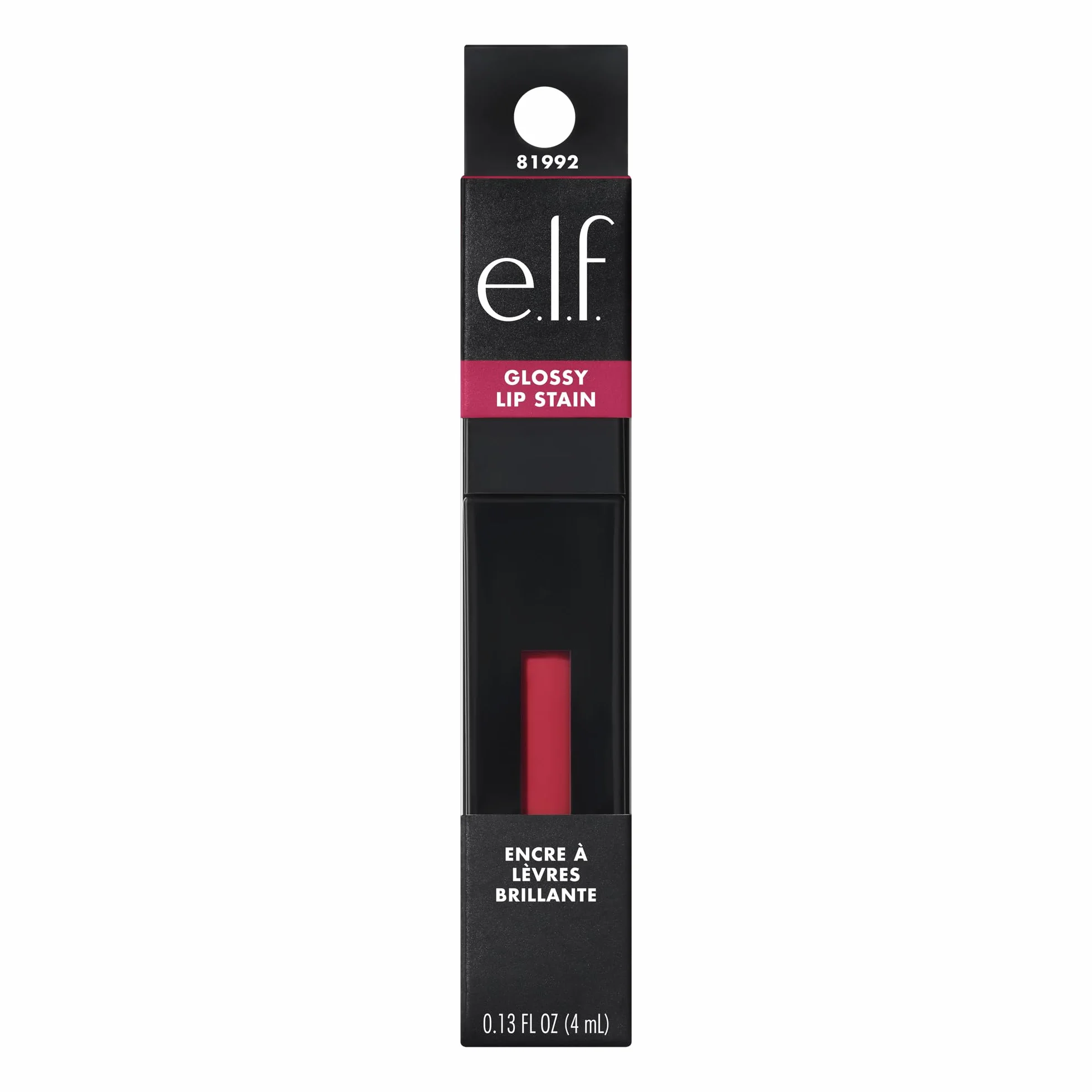 e.l.f. Glossy Lip Stain, długotrwały lekki odcień do ust dla odrobiny koloru sheer i delikatnego połysku, wegański, nietestowany na zwierzętach, Fuchsia Fantasy