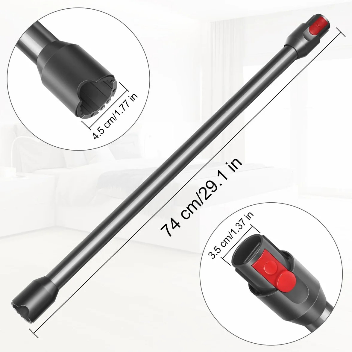 Rura przedłużająca do odkurzacza V12 Detect Slim 74 cm czarna