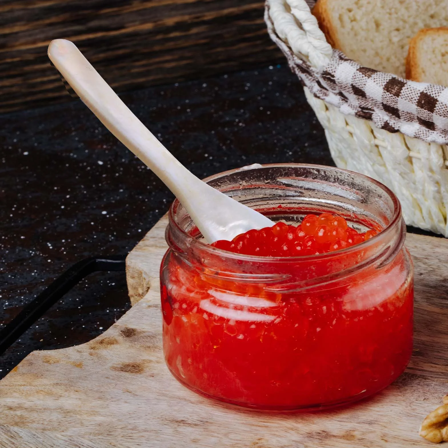 Łyżka do kawioru, z masy perłowej z okrągłym uchwytem do lodów, jajek, kawy, soli, cukru, ciasta, serwowania restauracji, 3 szt