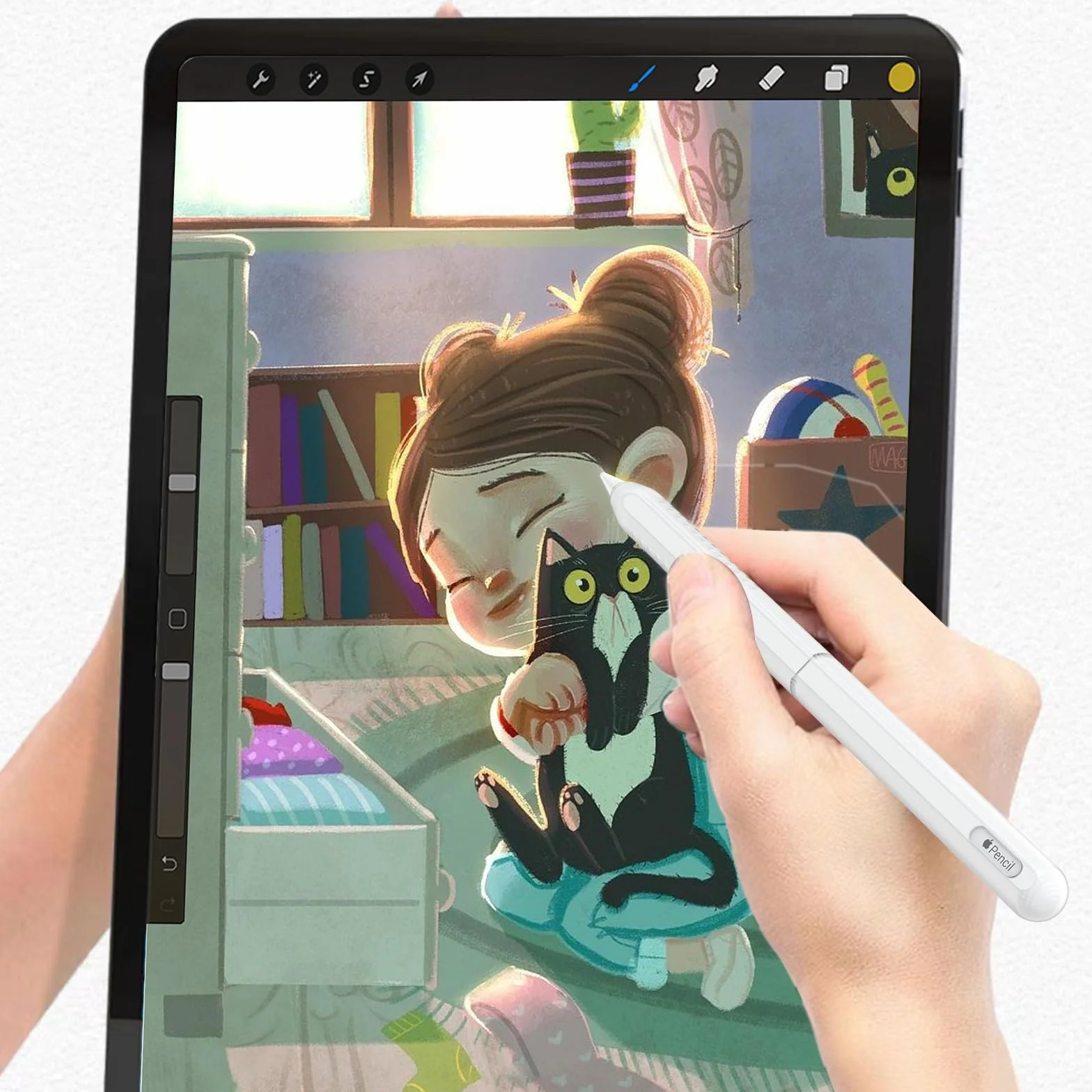 NIUTRENDZ Ultracienkie etui do Apple Pencil 2. generacji i Apple Pencil Pro Grip Cover akcesoria, przezroczyste wzornictwo Duotone, kompatybilne z ładowaniem magnetycznym i podwójnym dotknięciem