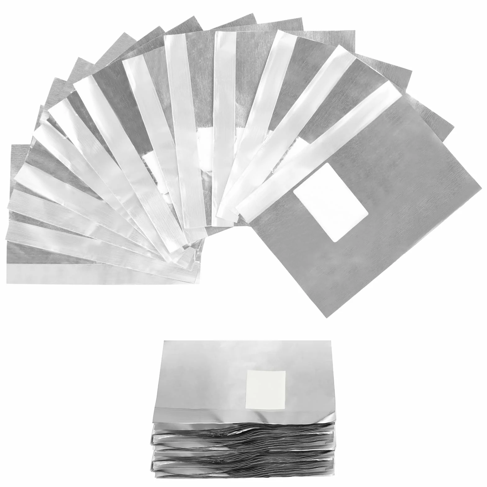 LOPHE Aluminiowe owijki do paznokci, 100 sztuk żelowych podkładek do paznokci, żelowe folie do paznokci, aluminiowe owijki do paznokci