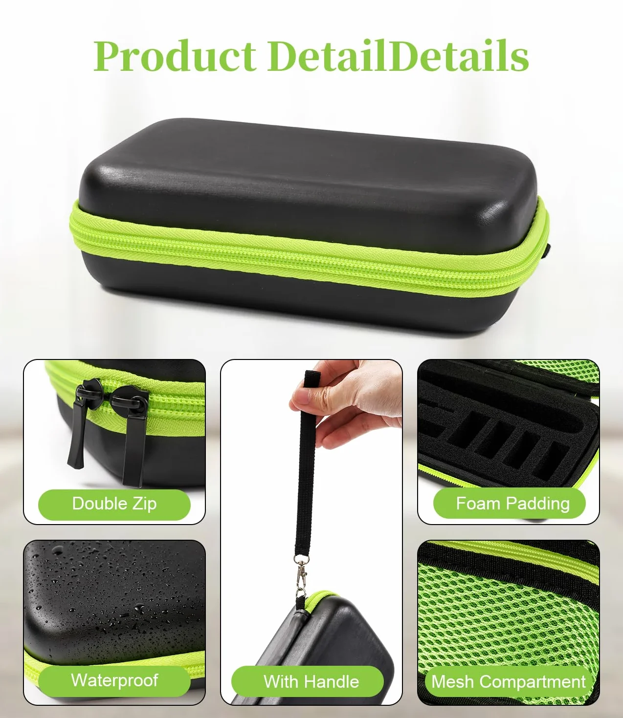 Przechowywanie Brzytwy Etui na Brzytwę Twarda Osłona Podróżna do Philips OneBlade QP2530/30, QP2630/30, QP2520/30, QP2520/65 Pokrowiec Ochronny z Sieloną Szczotką
