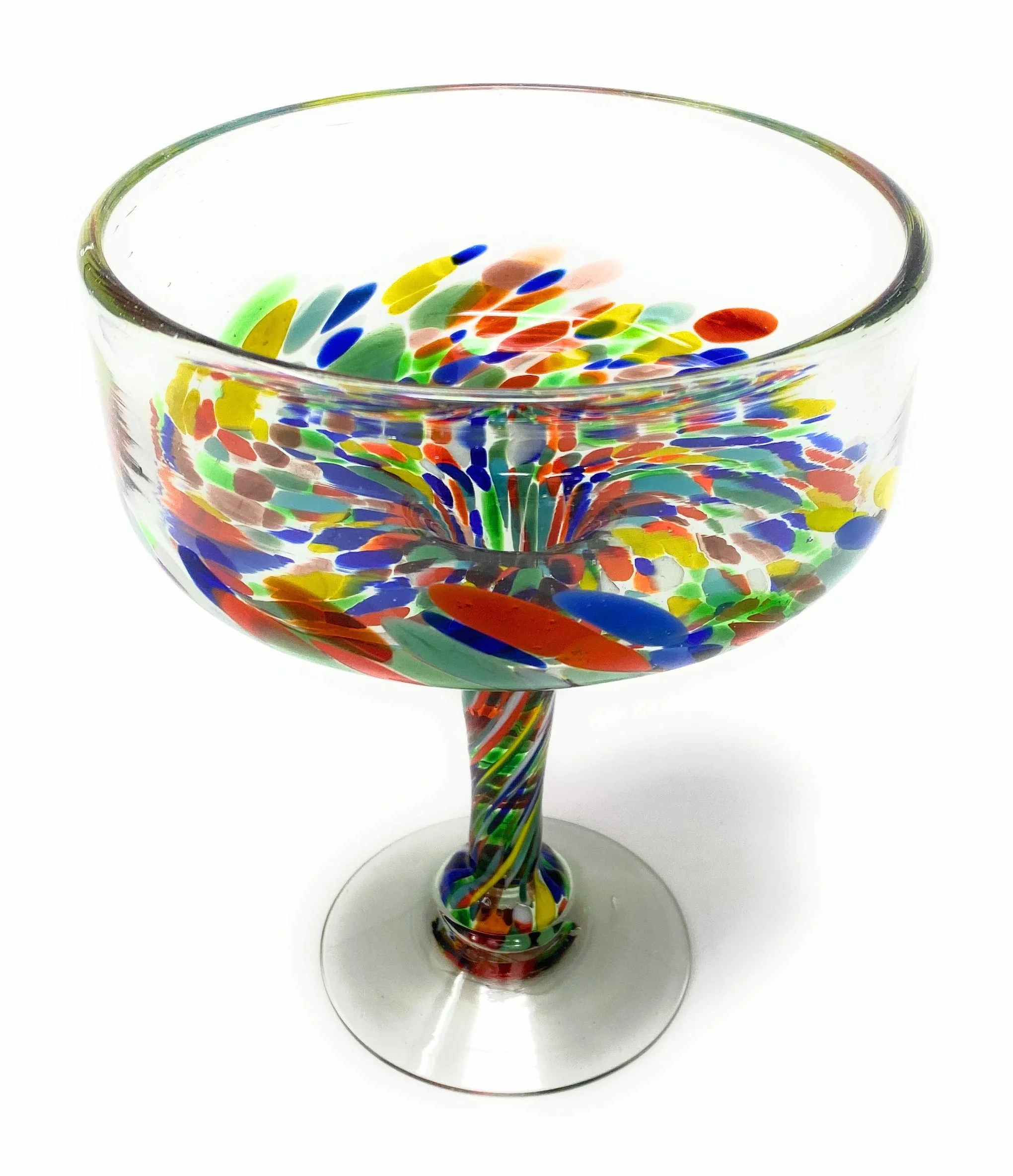 Mexikanisches mundgeblasenes Glas - 4er Set mundgeblasene Margarita-Gläser Konfetti Carmen (16 oz)