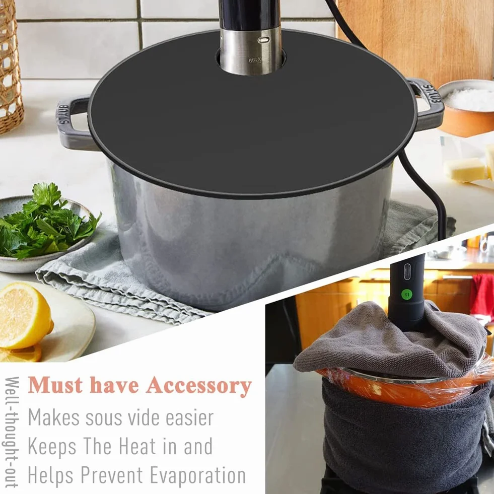 Silikon do garnków 25 cm kompatybilny z kuchenkami Sous Vide szary