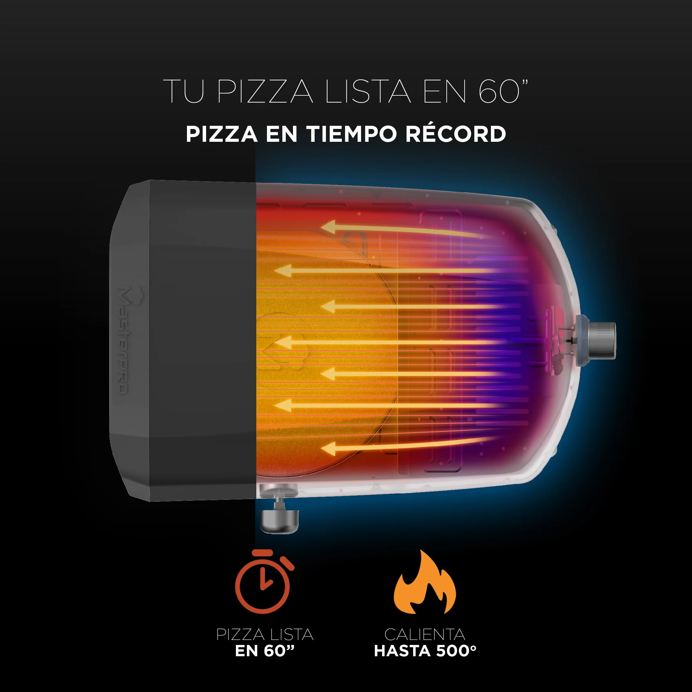 MasterPRO Napoli przenośny piekarnik do pizzy gazowej 500°C 60 sekund torba transportowa kamienna taca