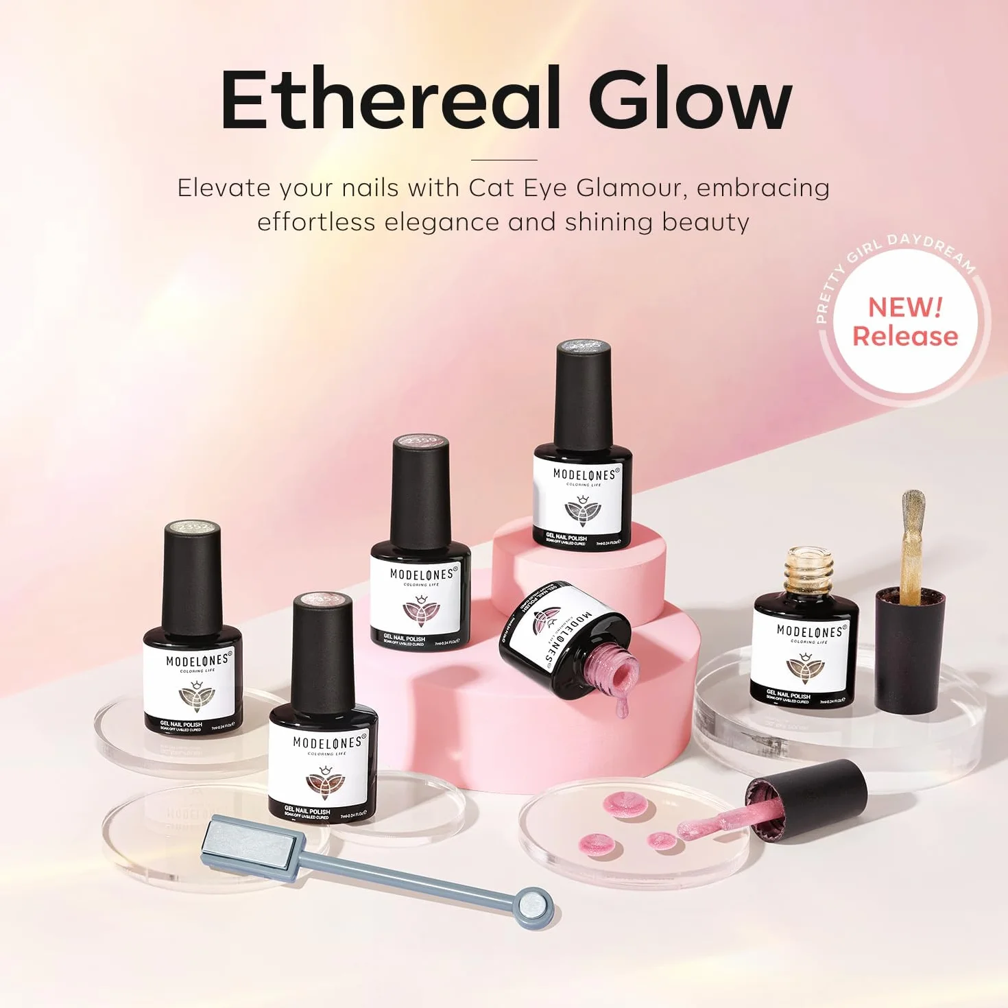 Modelones Cat Eye lakier do paznokci UV magnes 6 kolorów żel zdobienie paznokci Soak Off UV lakier