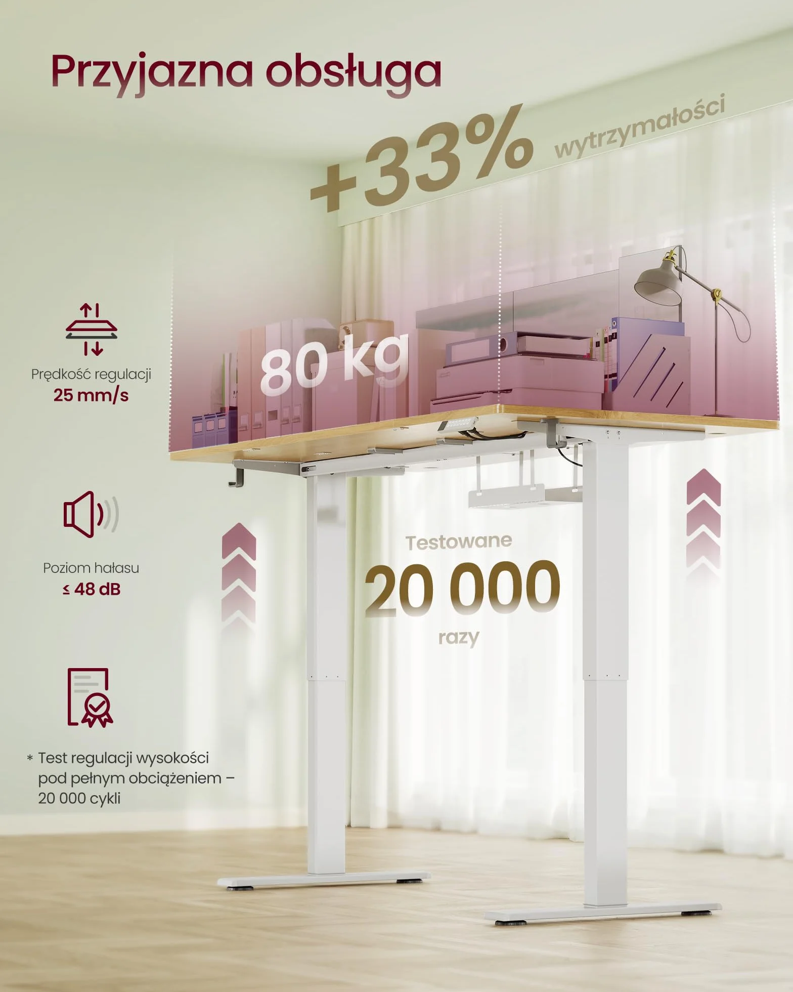 VASAGLE Biurko elektryczne z regulacją wysokości 160x80 cm USB-C funkcja pamięci 3 wysokości