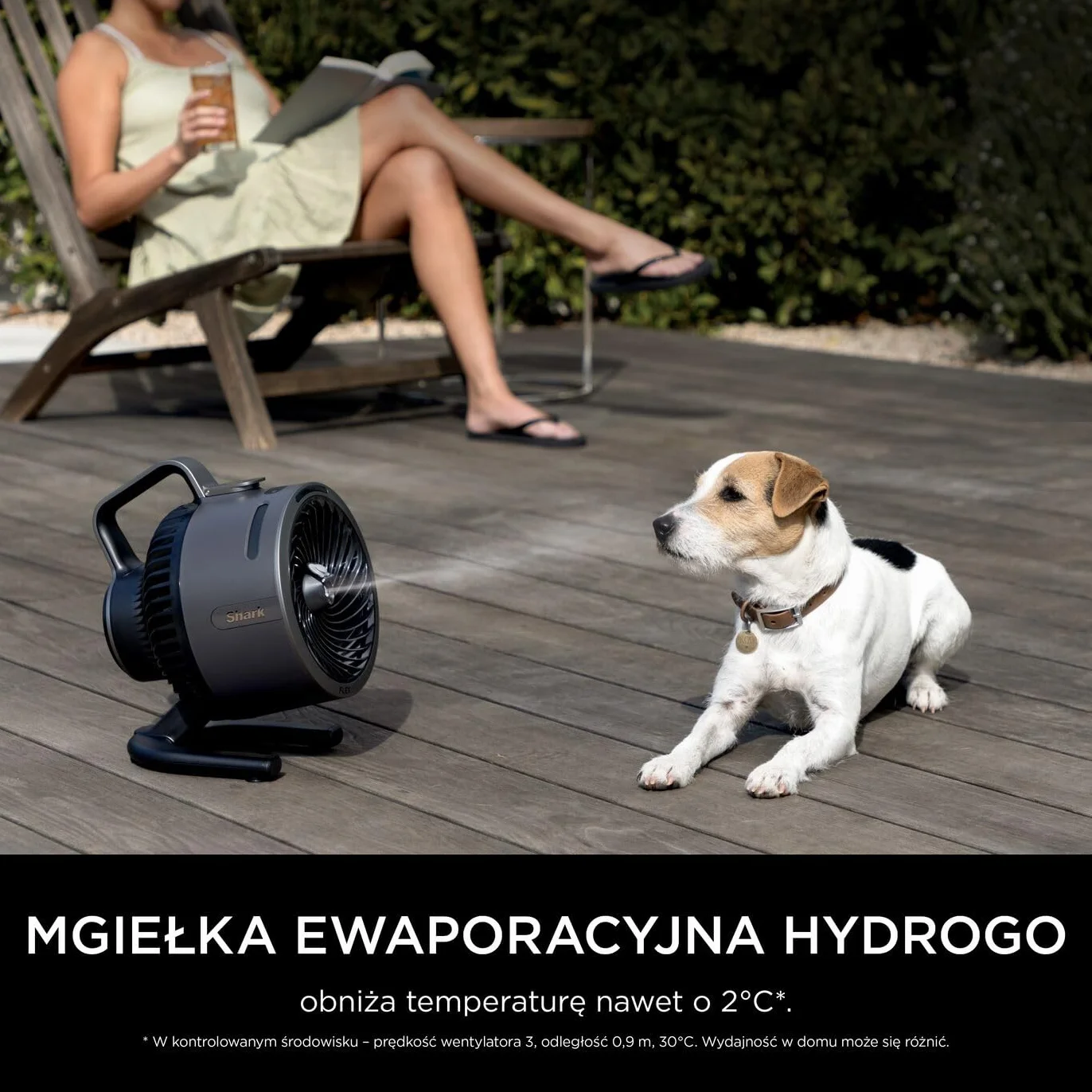 Shark FlexBreeze HydroGo – mocny wentylator przenośny z mgiełką, wewnątrz i na zewnątrz, cichy i trwały, przewodowy i bezprzewodowy, kompaktowy i lekki, 5 poziomów prędkości, grafitowy FA050EU