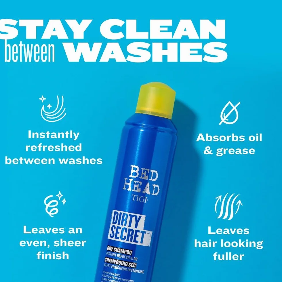 Tigi Bed Head Dirty Secret Instant Refresh, Suchy Szampon dla Natychmiastowego Odświeżenia, 300 ml