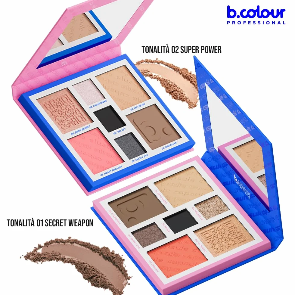 Paleta konturowania twarzy i oczu / 02 Super power, PRO CAPSULE, BC, 7DAYS, 4 x 4 g, 3 x 1,3 g