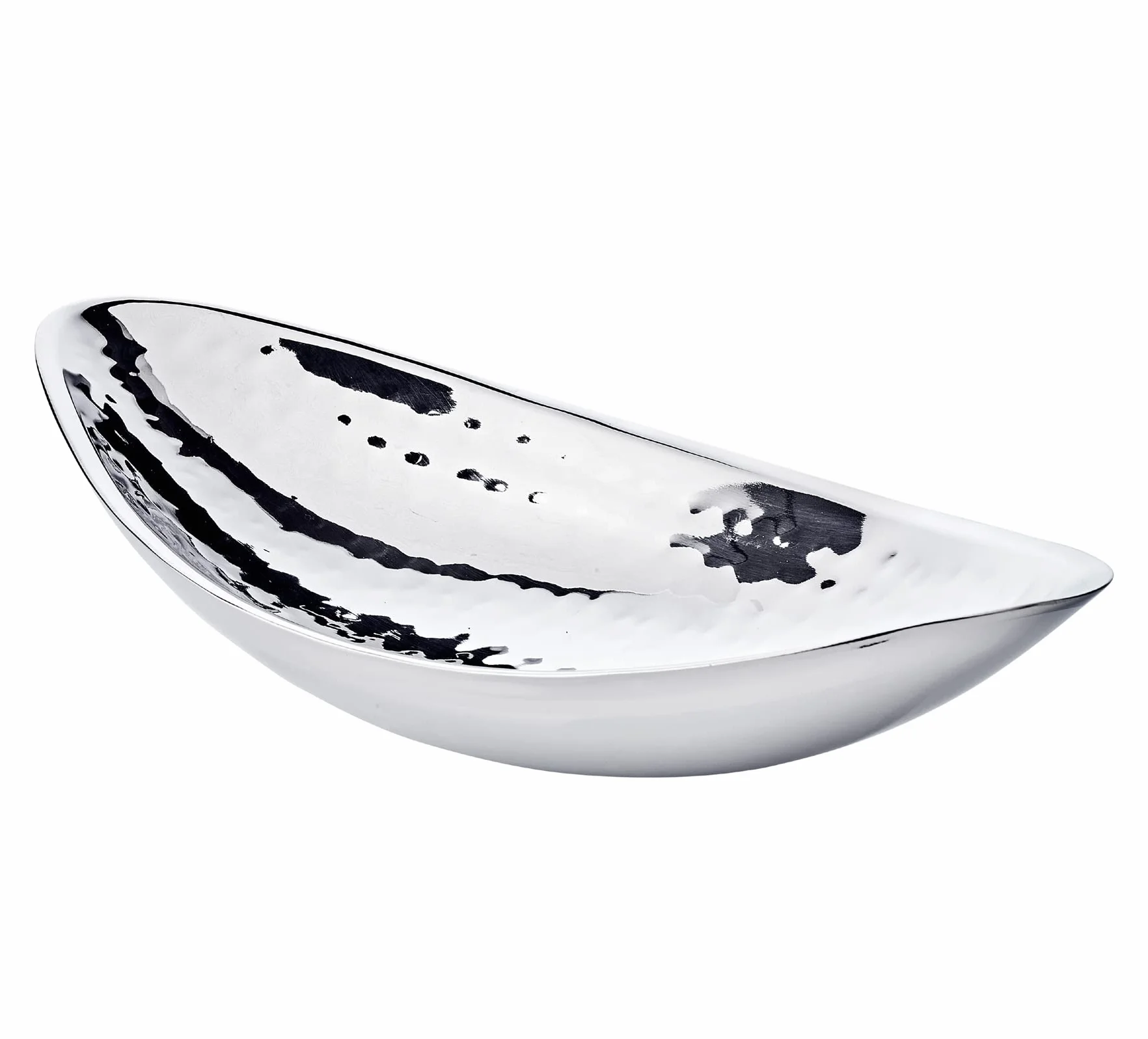 EDZARD Miska Halifax (27 cm x 15 cm) Ze Stali Nierdzewnej Młotkowana - Talerz Dekoracyjny, Taca Dekoracyjna - Do Serwowania, Metalowy Talerz