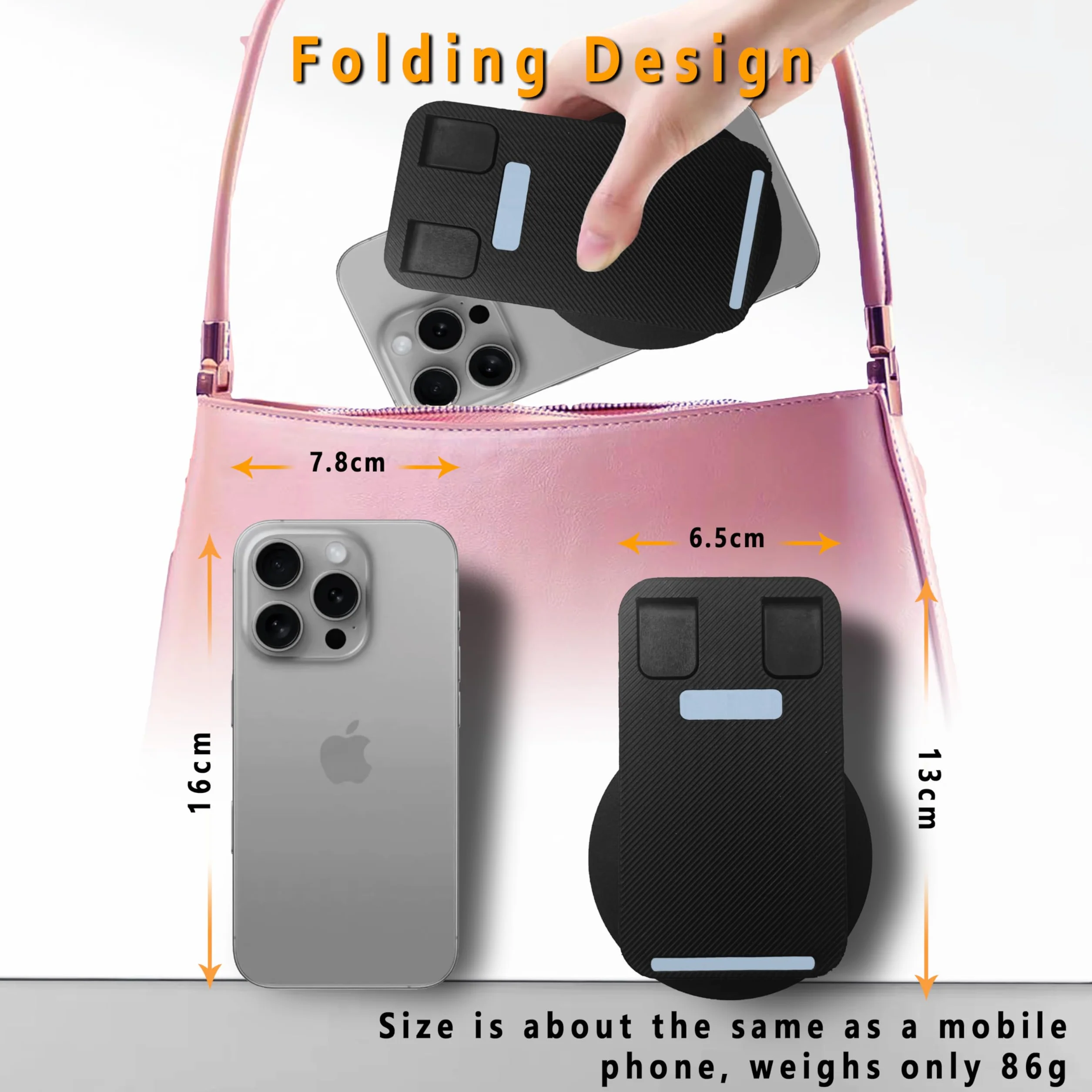 AiTodos® Regulowany Uchwyt na Telefon do Biurka, Obrót 360° i Podstawa Antypoślizgowa, Uniwersalny Podstawka do Wideorozmów, Kompatybilny z iPhone 15-13, Samsung Galaxy S23/S22, Czarny