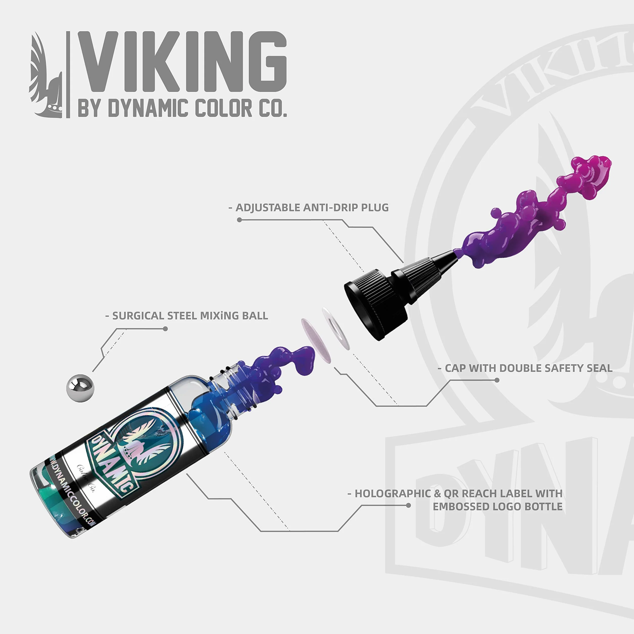 VIKING by DYNAMIC Black Dynamite 8 uncji, tusz do tatuażu EU REACH