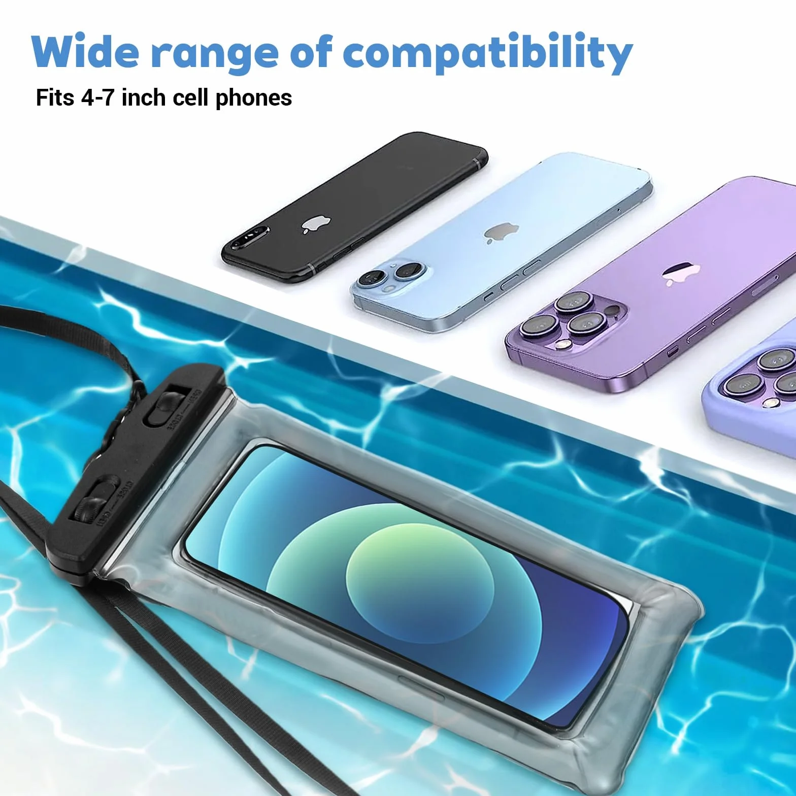 wodoszczelne etui na telefon pływające uniwersalne wodoodporne etui na telefon ze smyczą podwójna przestrzeń wodoodporna torba na telefon komórkowy Dry Bag Case kompatybilny na plażę wakacje
