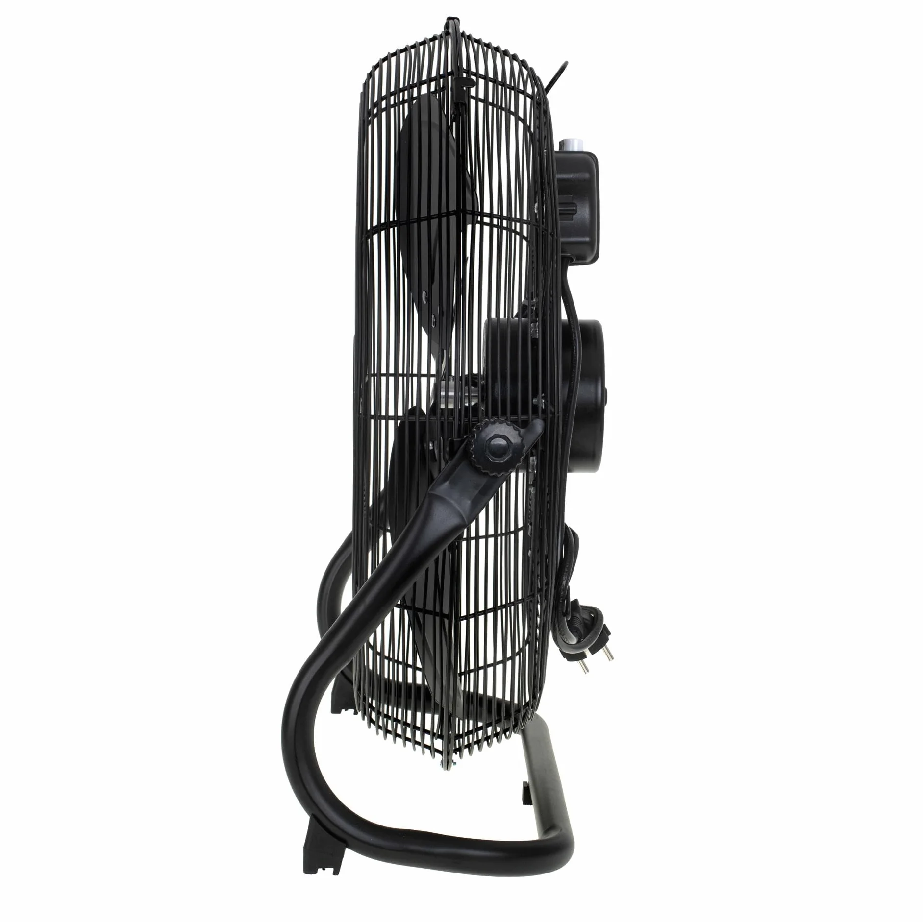 ADLER EUROPE Wentylator podłogowy 45 cm i 200 W – wentylator w kolorze chromu, 3 prędkości – wiatrak z aluminiowym skrzydłem – cichy i stabilny – wentylator podłogowy, czarny