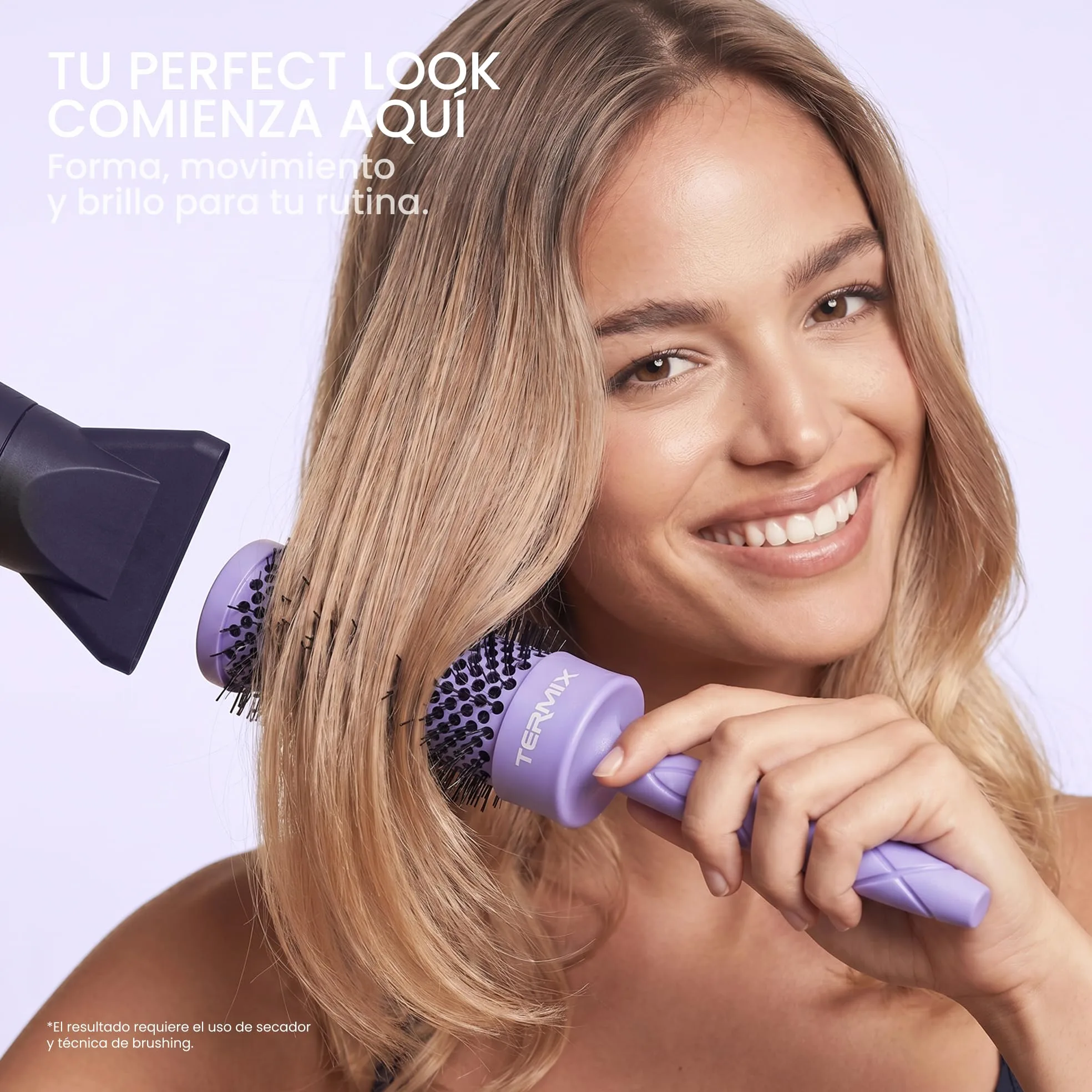 TERMIX - Perfect Look Kit Pride | Zestaw do stylizacji włosów z okrągłą szczotką Ø43, szczotką do rozczesywania, szczotką do zbierania, 6 pęsetami i kosmetyczką | Kształt, ruch, połysk i pełna rutyna
