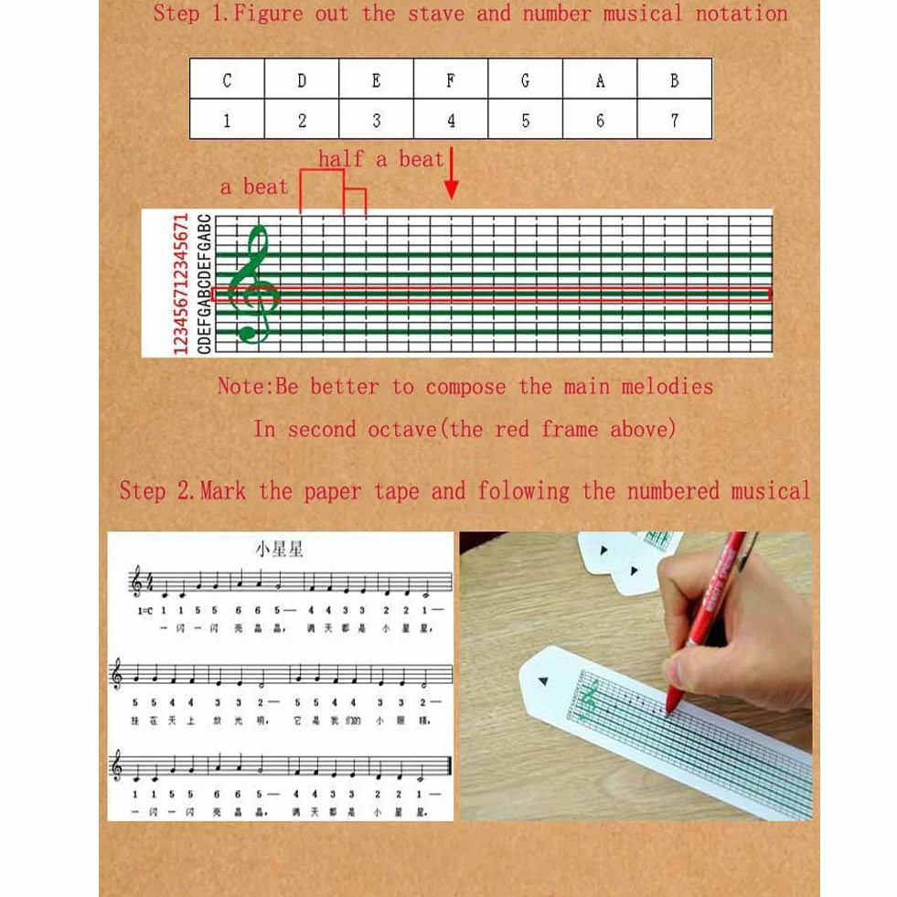 Pozytywka Music Box 15 Note DIY ręczna korbka do samodzielnego komponowania