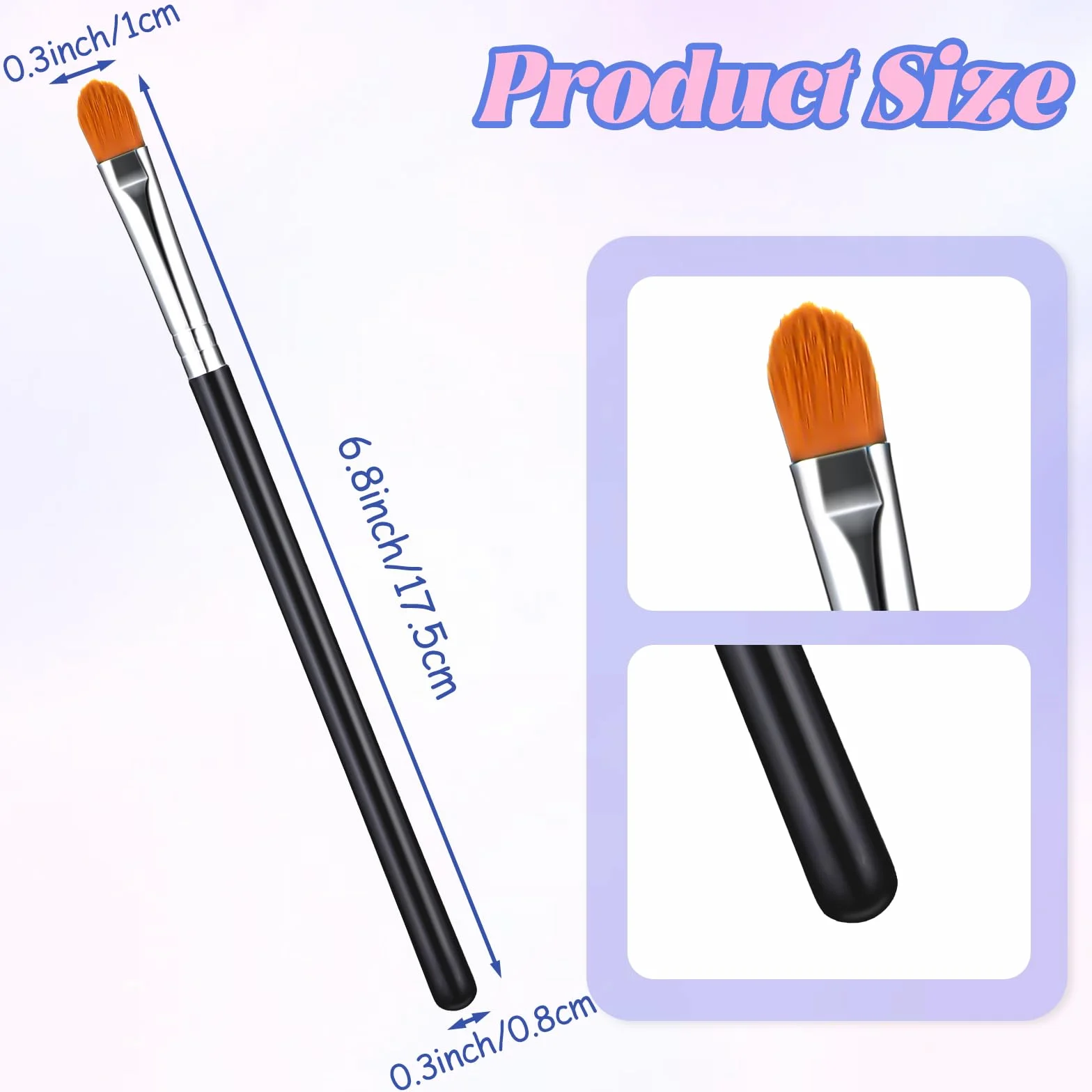 YUXIANLB Zestaw 4 pędzli do cieni do powiek, korektor, aplikatory, cienie do powiek, eyeliner, pędzle do makijażu z syntetycznym włosiem, zakreślacz, podkład, mieszanie konturów