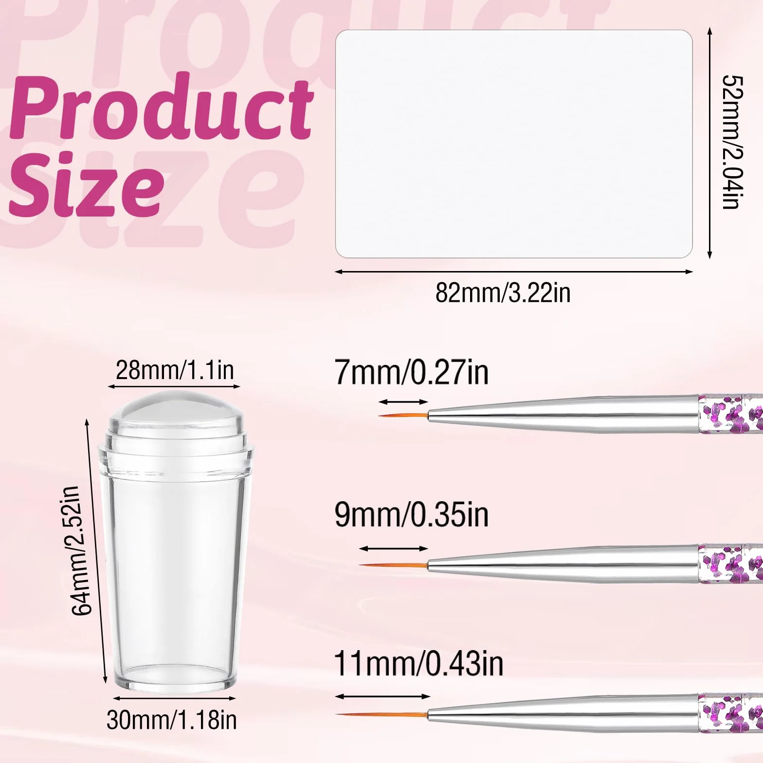 5 sztuk zestaw do stemplowania paznokci, przezroczysty stempel do manicure z pędzelkiem do rysowania i ściągaczem do paznokci, silikonowy stempel do paznokci zestaw do manicure DIY do