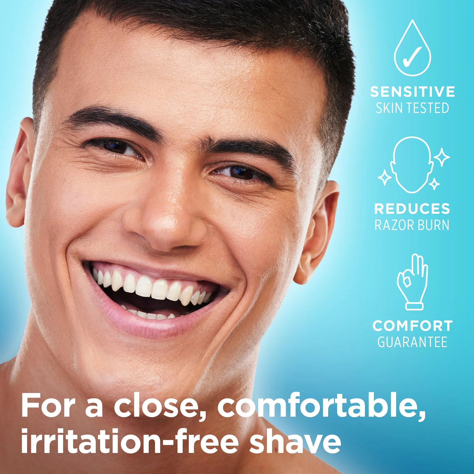 King of Shaves 2 w 1 Krem do golenia bez piany i nawilżacz po goleniu dla mężczyzn, żel do wrażliwej skóry, redukuje podrażnienia, 86% składników naturalnych, 4 x 175ml