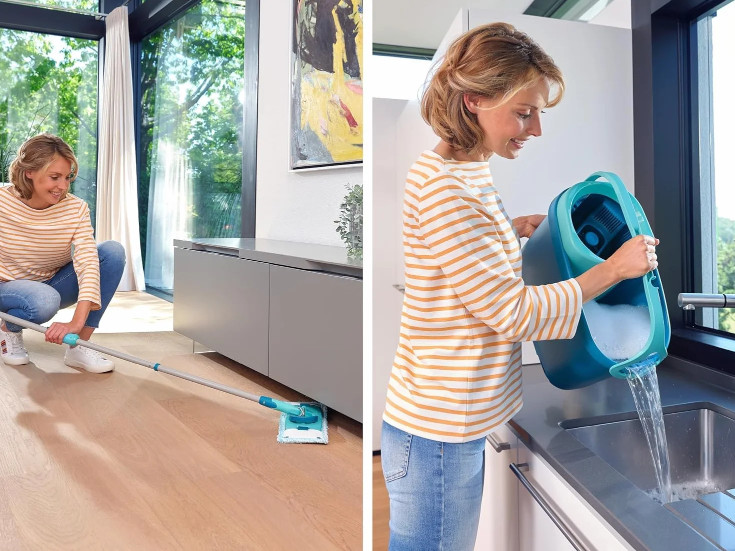 Leifheit Zestaw CLEAN TWIST M Ergo 47 x 28 x 33 Turkusowy