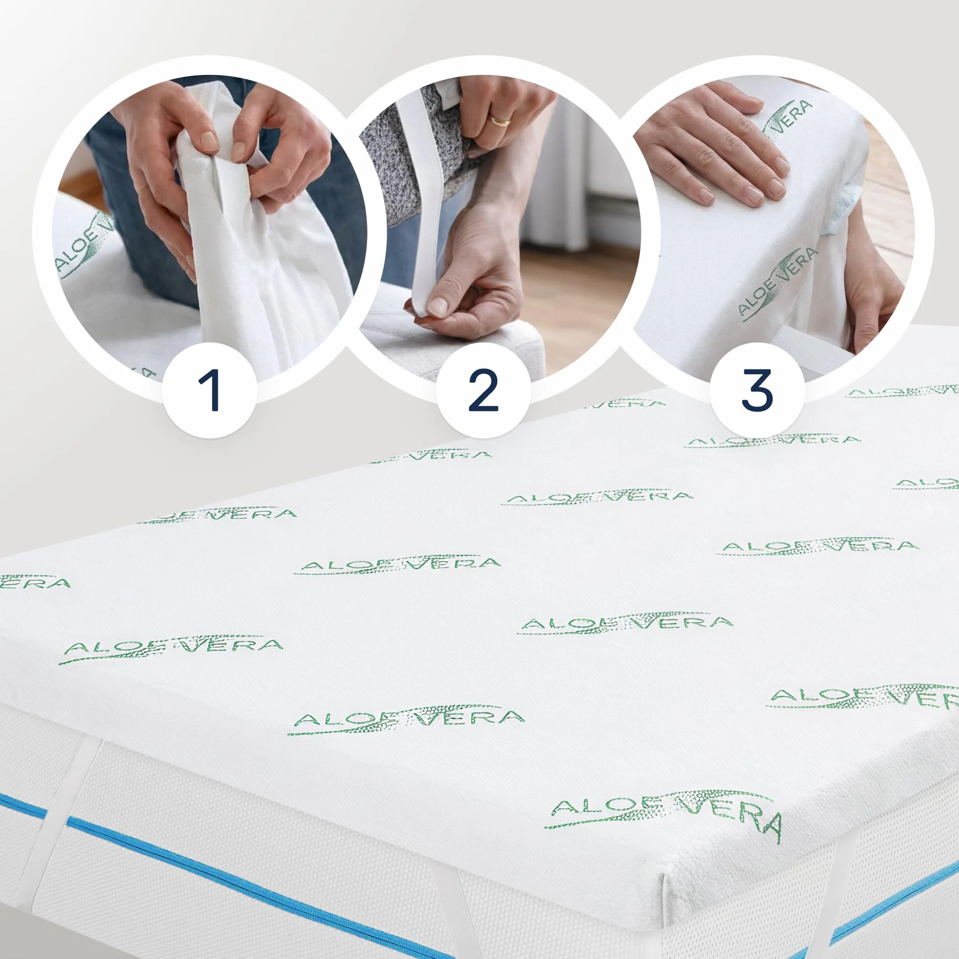 Materac nawierzchniowy wiskoelastyczny Dailydream Model M 90x190x5cm Aloe Vera
