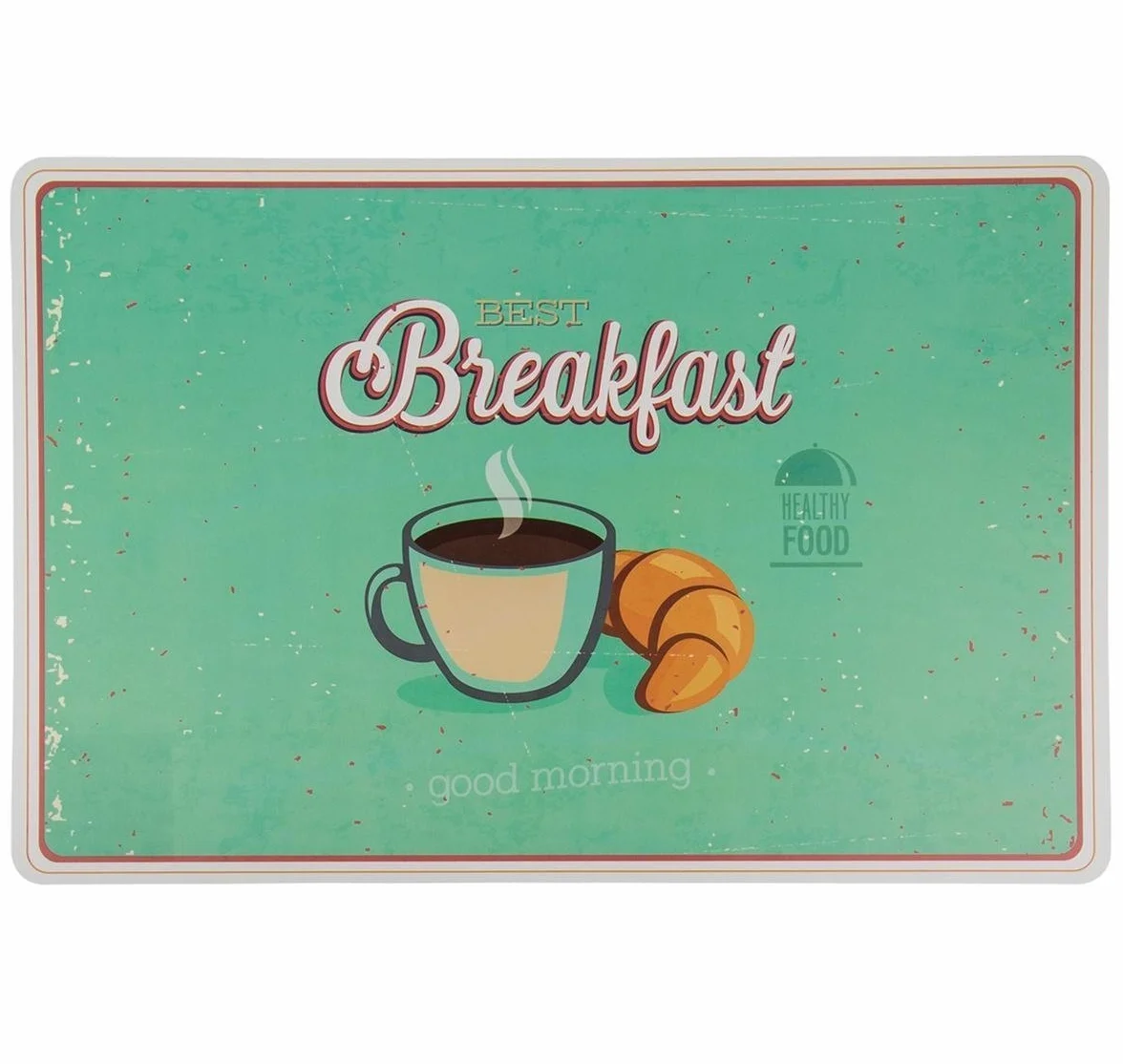 Zestaw 4 stołowych Retro Coffee Shop plastikowe zmywalne 43 x 28 cm