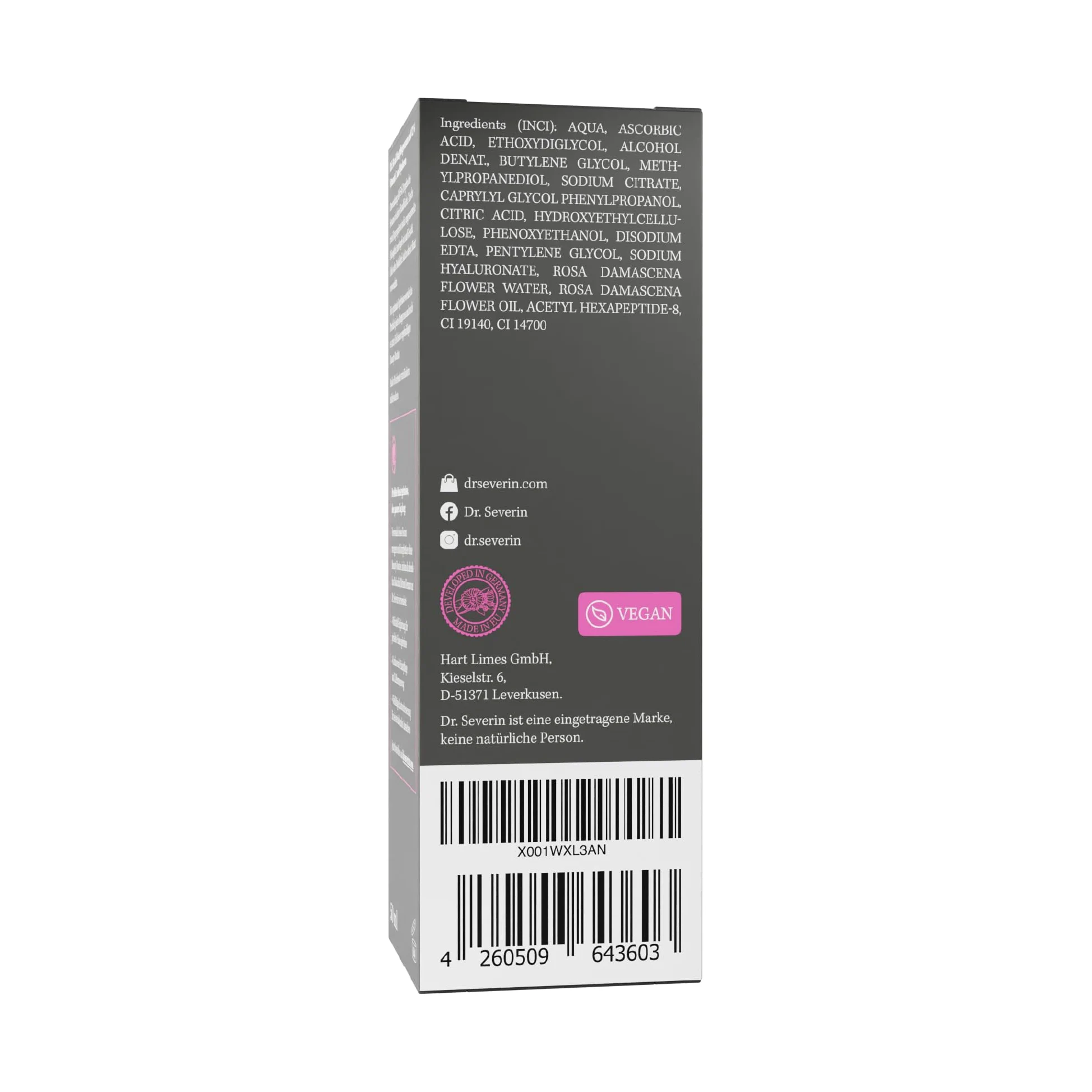 Dr. Severin 12% serum hialuronowe z witaminą C, ultra 50 ml, wysoko skoncentrowane serum do twarzy, z kwasem hialuronowym, rozjaśniające, przeciwstarzeniowe, przeciwzmarszczkowe, również przeciwko