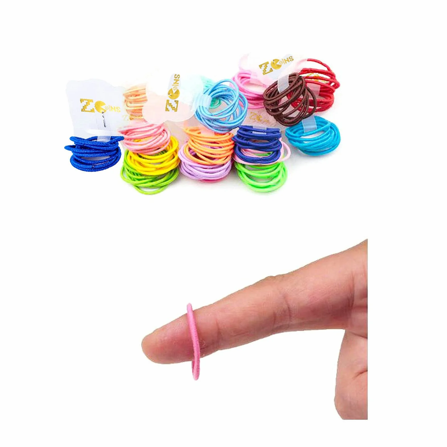 100 sztuk małych elastycznych gumek do włosów dla dziewczynek i małych dzieci, 2 mm bez zagnieceń, pętelki o średnicy 1 cala (2,5 cm), 10 mieszanych kolorów – akcesoria do włosów