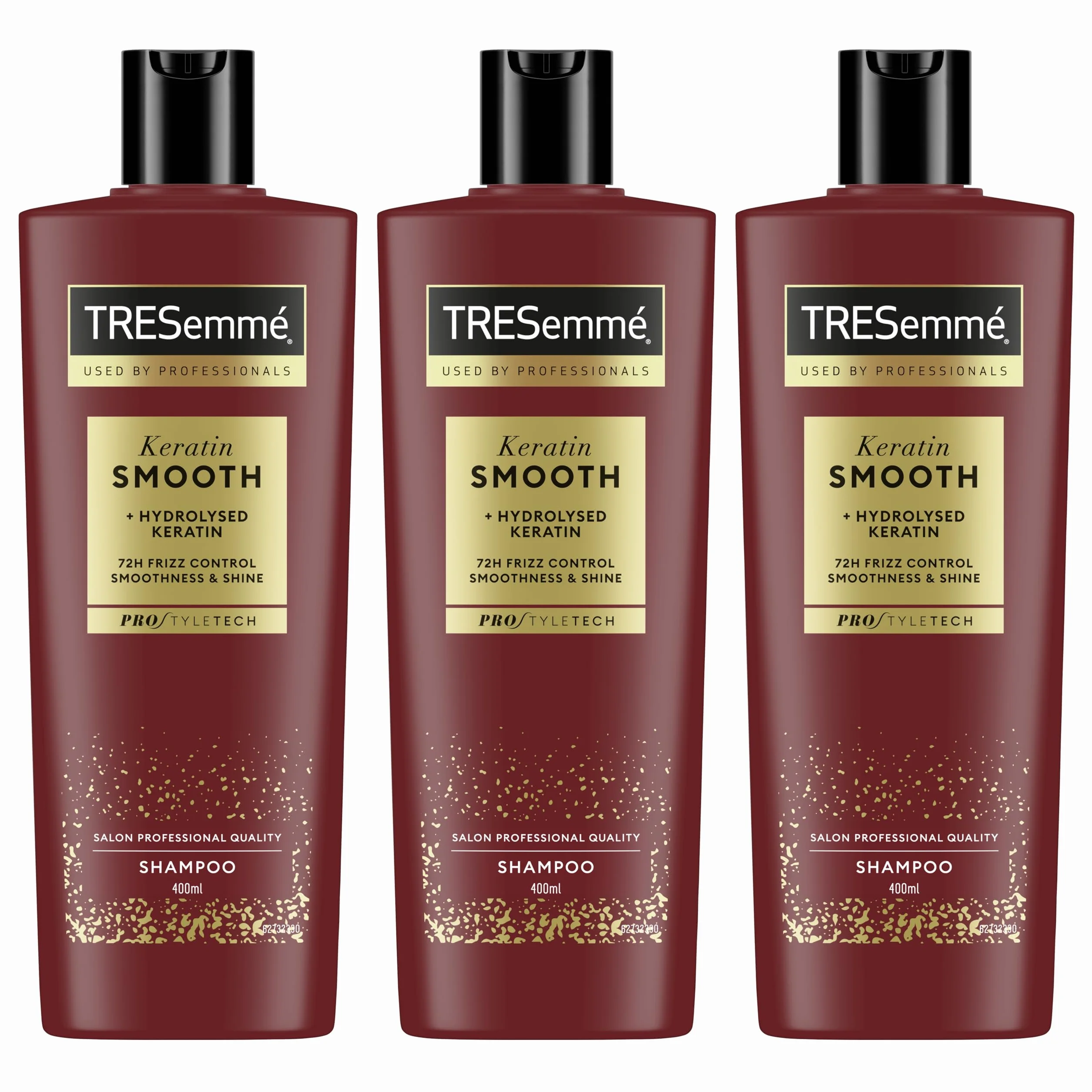 TRESemmé Szampon do włosów Keratin Smooth zapewniający wygładzenie, połysk i 72h kontroli nad puszącymi się włosami* profesjonalna pielęgnacja włosów z hydrolizowaną keratyną 400 ml 3