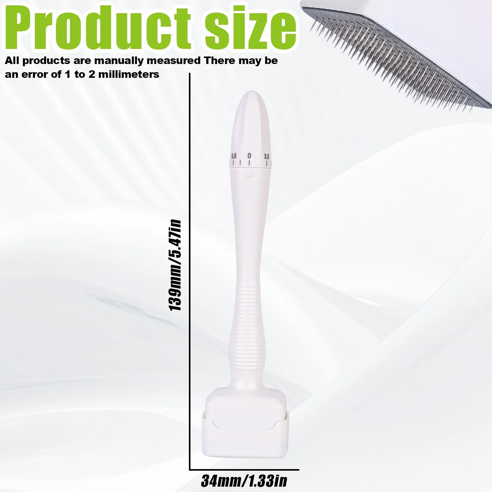 Derma Stamp Microneedling: regulowany mikroigłowany dermastamp z 140 tytanowymi pinami, profesjonalny mikroigłowany dermapen do włosów, derma stempel do twarzy, ciała, włosów, zarostu w domu