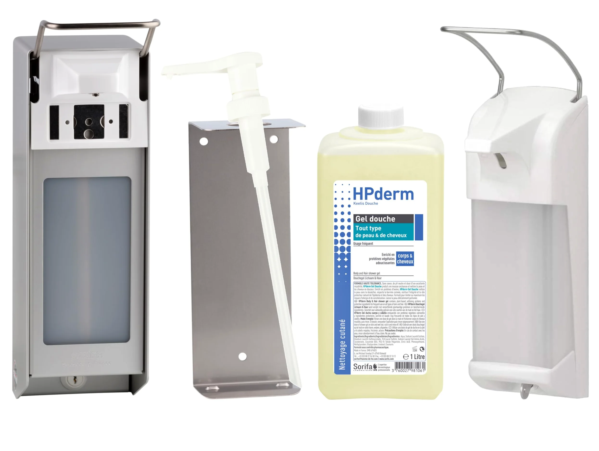 HPderm Żel pod prysznic 2 w 1 do ciała i włosów - Dermo-protective - Każdy rodzaj skóry i włosów - z białkami owsianymi - Częste stosowanie - pH neutralne, bez mydła - Butelka 1L