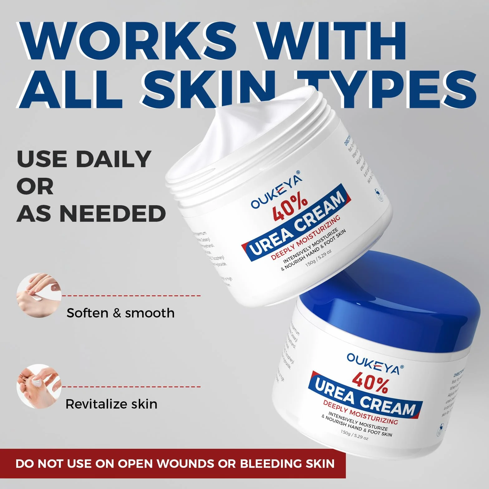 Krem Mocznikowy 40%, do Stóp i Rąk na Suche Pęknięcia, Lotion z 40% Moczniku, Maksymalna Siła, 150 g (1 Paczka)