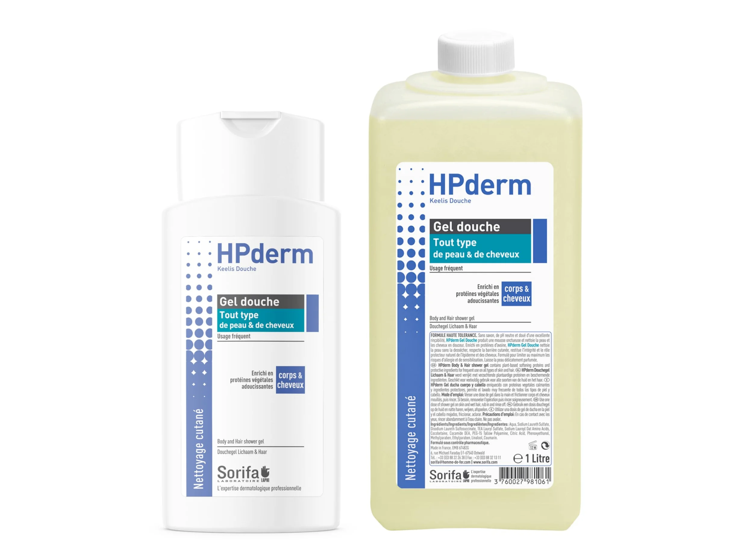 30 szt. - HPderm Żel pod prysznic 2 w 1 do ciała i włosów - Dermo-protekcyjny - Każdy rodzaj skóry i włosów - z białkami owsianymi - Częste stosowanie - pH neutralne, bez mydła - Butelka 200 ml