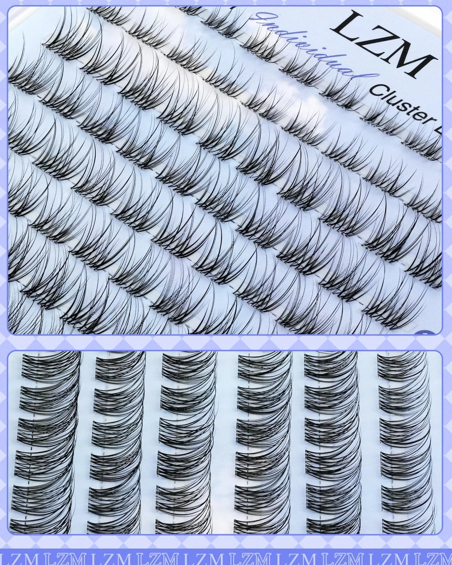 LZM Sztuczne rzęsy, pojedyncze, przezroczyste rzęsy, 120 szt., 8–14 mm, C Curl, lekkie i wygodne, naturalne rzęsy (KLS220 C Curl)