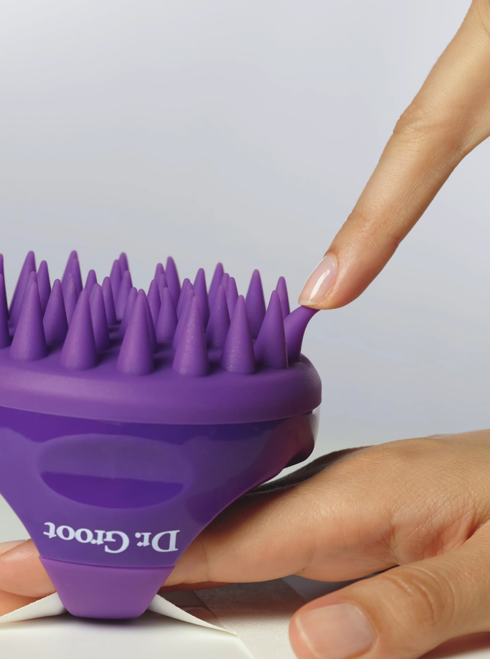 Dr. Groot Szczotka do czyszczenia skóry głowy premium – silikonowy masażer skóry głowy i peeling do pielęgnacji włosów mokrych lub suchych