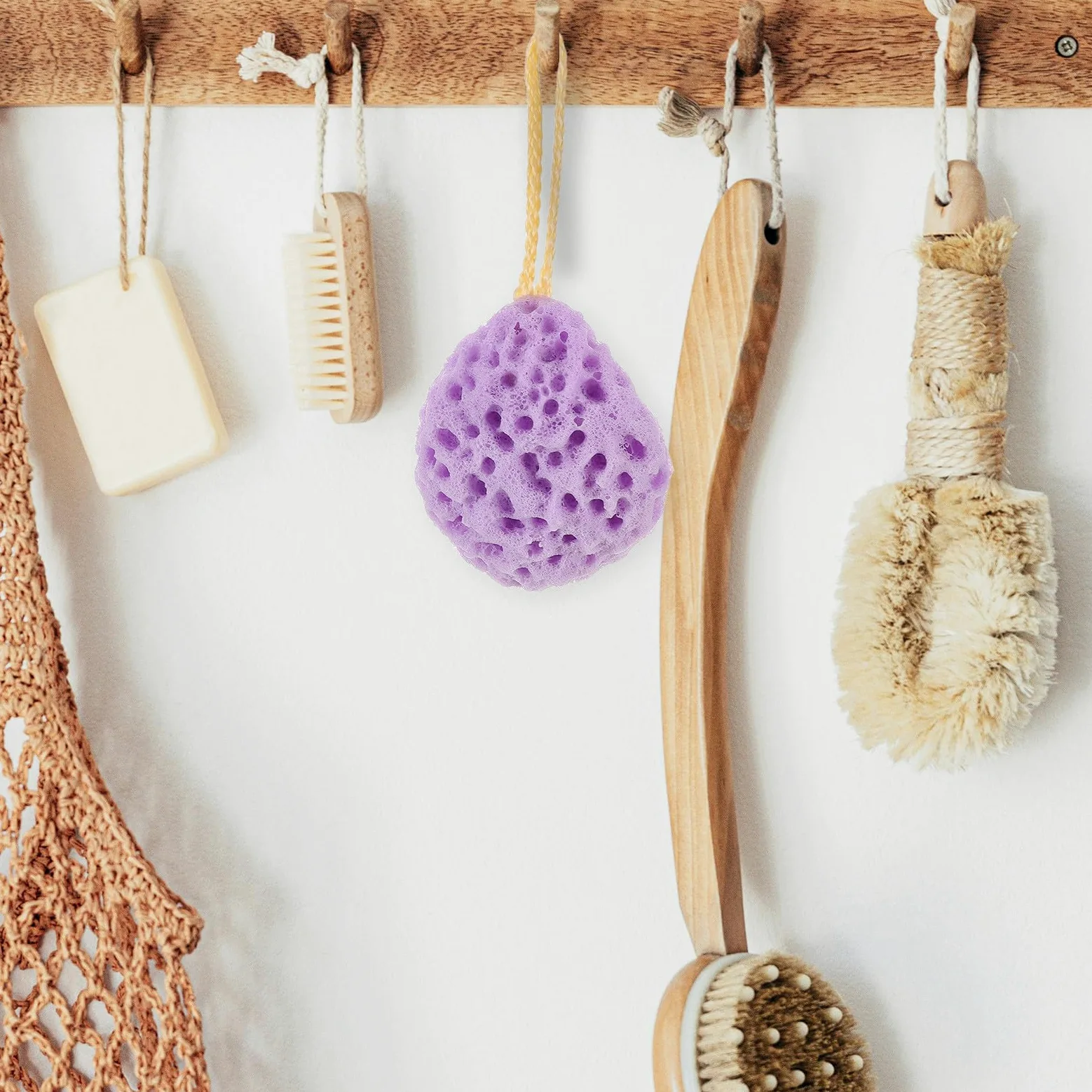 minkissy 36 Szt. Szt Wielokrotnego Użytku Gąbek Do Kąpieli z Miodową Strukturą Miodu Peelingujący Myjka Do Ciała z Zawieszką Gąbkowy Scrubber dla Skóry Gładkiej i Odświeżonej