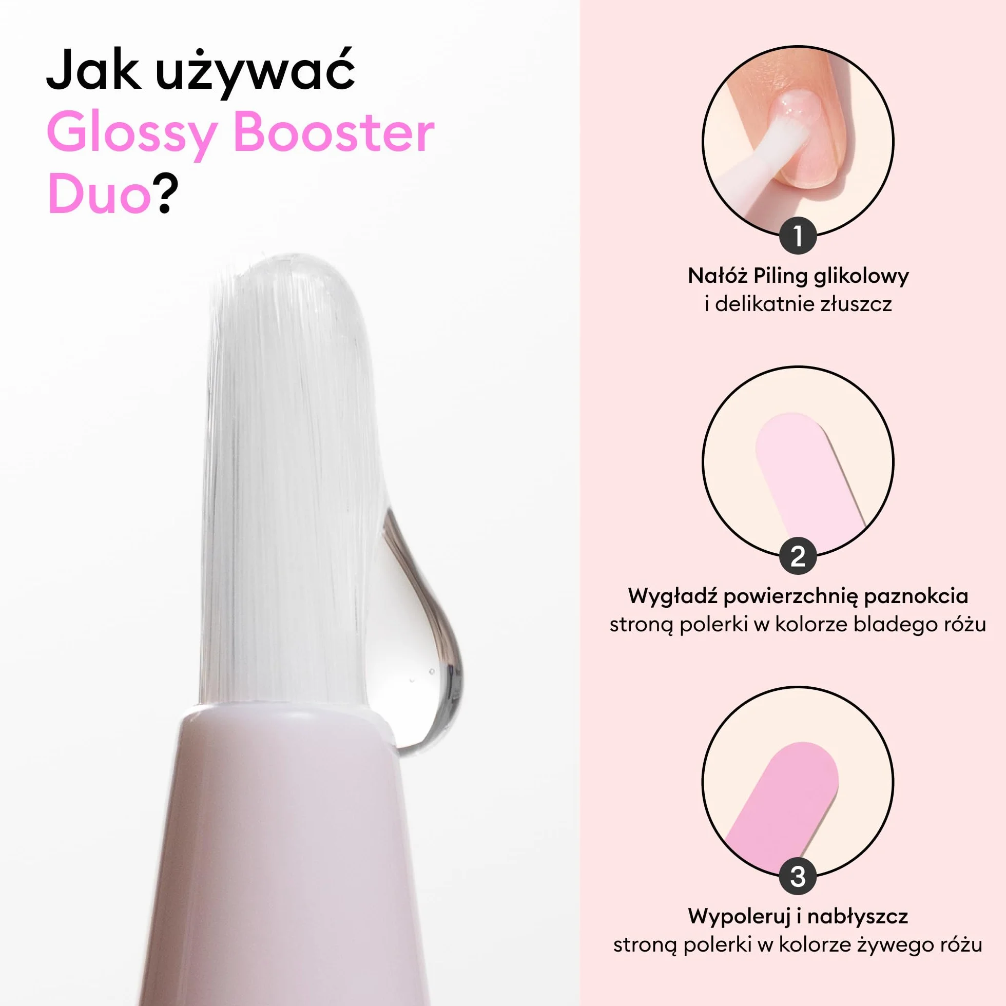 Manucurist Glossy Booster Duo – Pielęgnacja Paznokci Eksfoliująca z Peelingiem Glikolowym & Polerką – Zestaw Manicure dla Naturalnych Paznokci Bez Lakieru – Natychmiastowy Blask – Nail Care