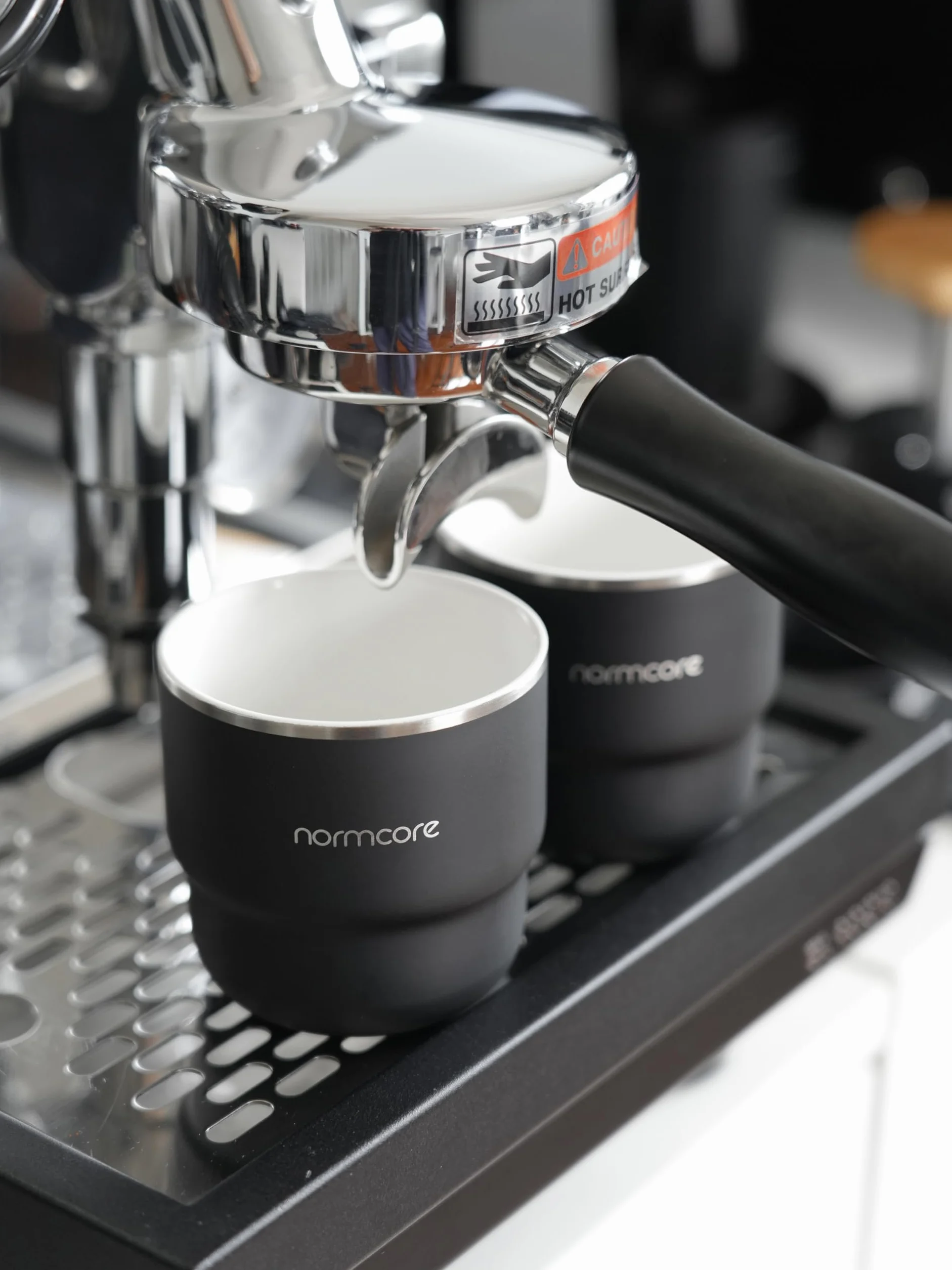 Normcore Filiżanki do kawy espresso 200 ml kubki ze stali nierdzewnej z powłoką ceramiczną 2 sztuki czarne