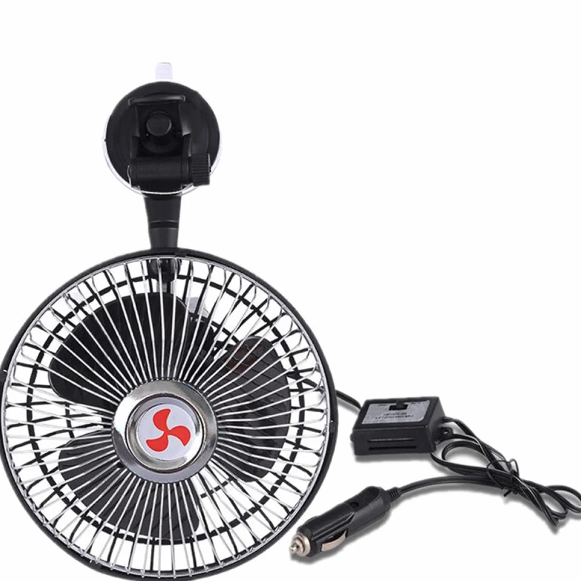 BESTonZON 1 6 elektryczny wentylator do samochodu calowy wentylator samochodowy wentylator z gumowym mocowaniem podwójna głowa zapalniczka wentylator chłodzący chłodnica miłośnik