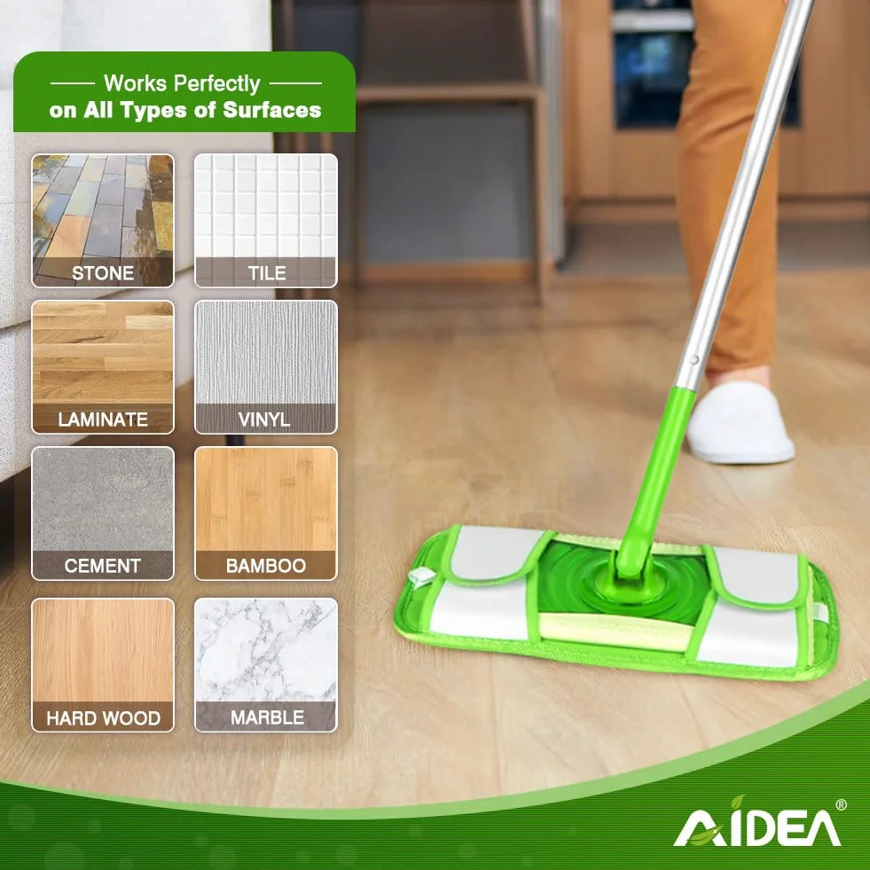 AIDEA Wkłady do mopa z mikrofibry kompatybilne z Flash Speedmop, nadające się do prania