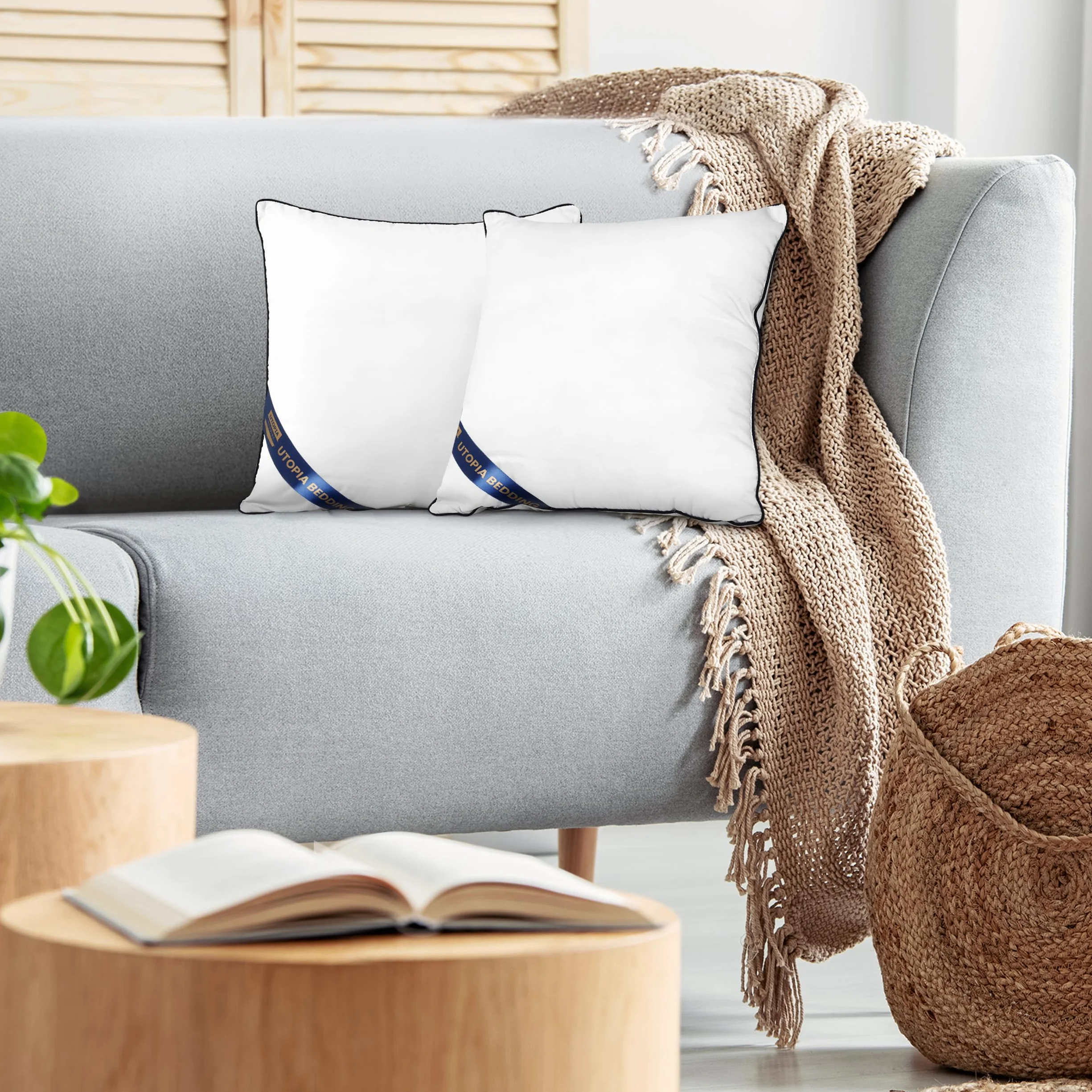 Utopia Bedding Poduszka Zestaw 2 Wkładki do Poduszek Hollowfibre 45x45 cm