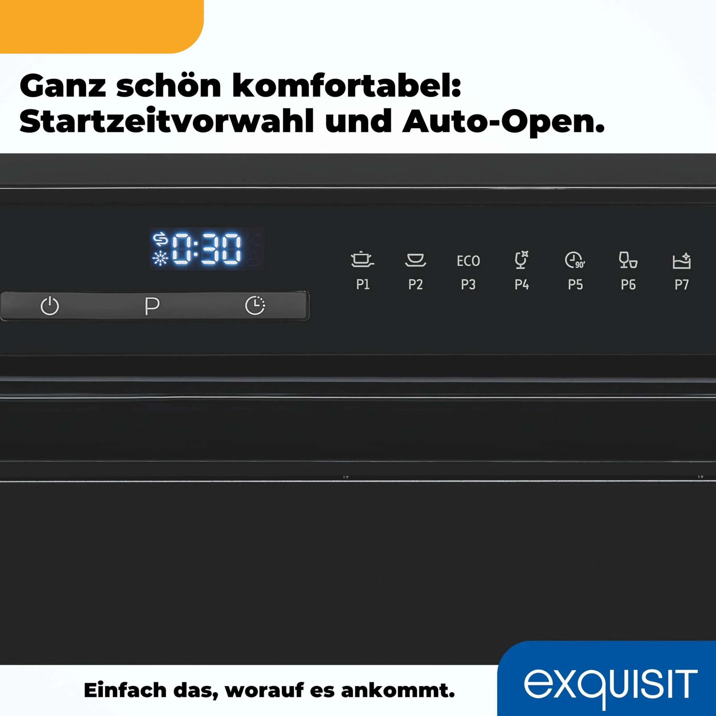 Exquisit Zmywarka stołowa GSP206-030D czarna 55 cm 6 nakryć LED