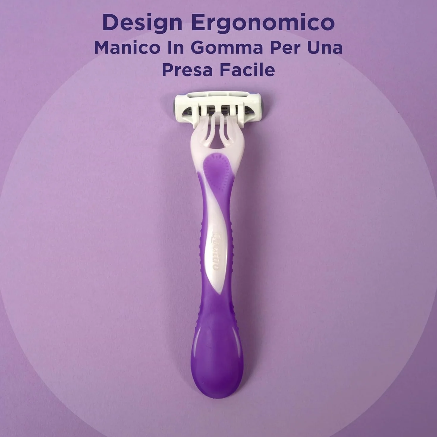 Wilkinson Sword Quattro My Intuition Smooth Violet Blooms - Jednorazowe maszynki do depilacji dla kobiet 4 arkusze nawilżające, golarki do depilacji dla kobiet, wrażliwa skóra, 3 sztuki