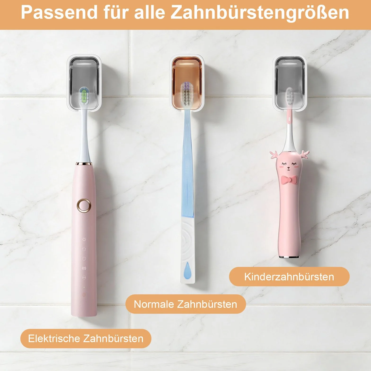 Uchwyt na szczoteczki do zębów, ścienny, 4 sztuki, do montażu na ścianie, elektryczna szczoteczka do zębów, bez wiercenia, uchwyt na maszynkę do golenia, do łazienki, na podróż, dla dzieci, dorosłych
