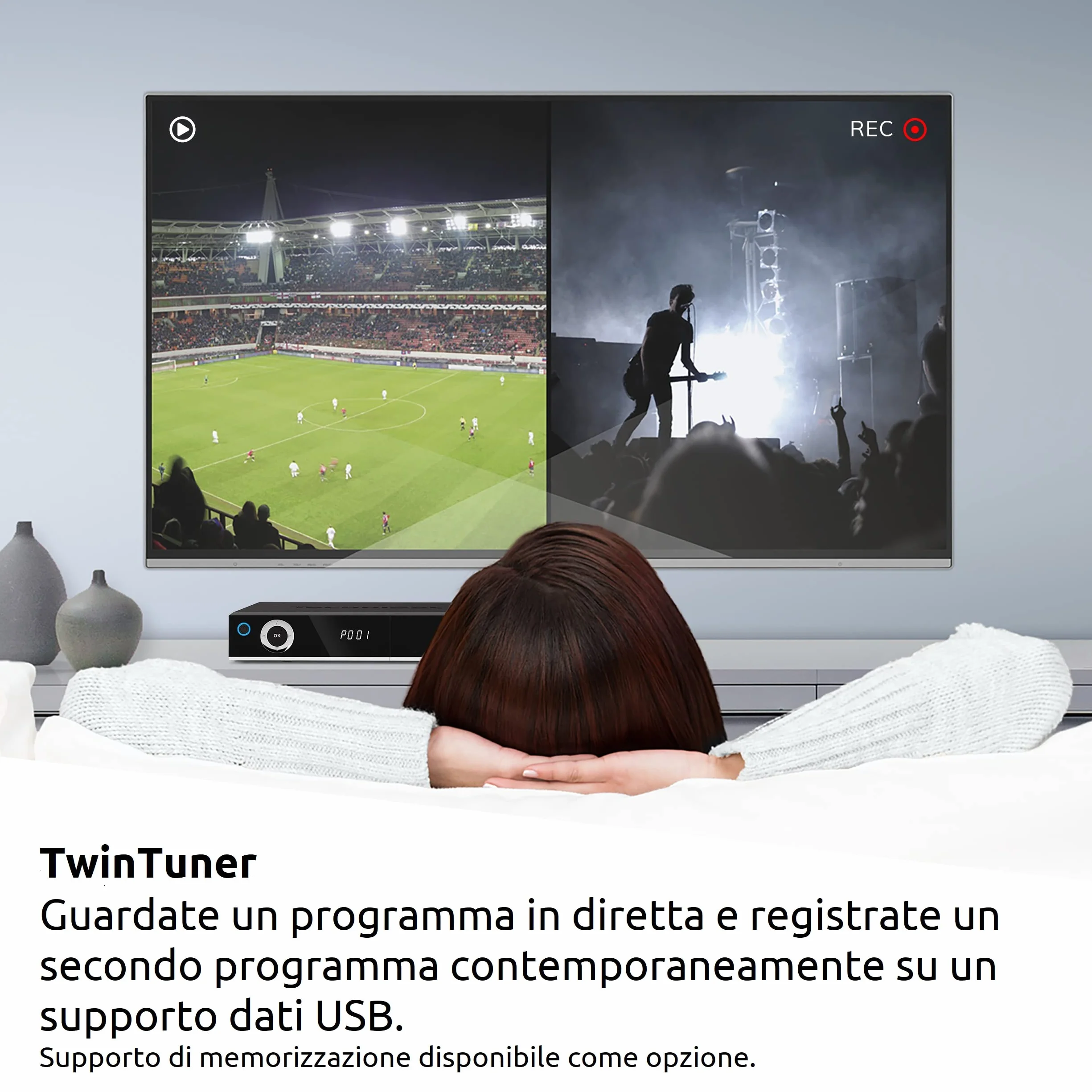 TechniSat TECHNIBOX UHD S - Odbiornik 4K Sat z podwójnym tunerem (DVB-S / DVB-S2, sterowanie głosowe Alexa, Smart TV, sterowanie aplikacją, funkcja nagrywania PVR, WLAN, LAN, CI +, USB 3.0) czarny