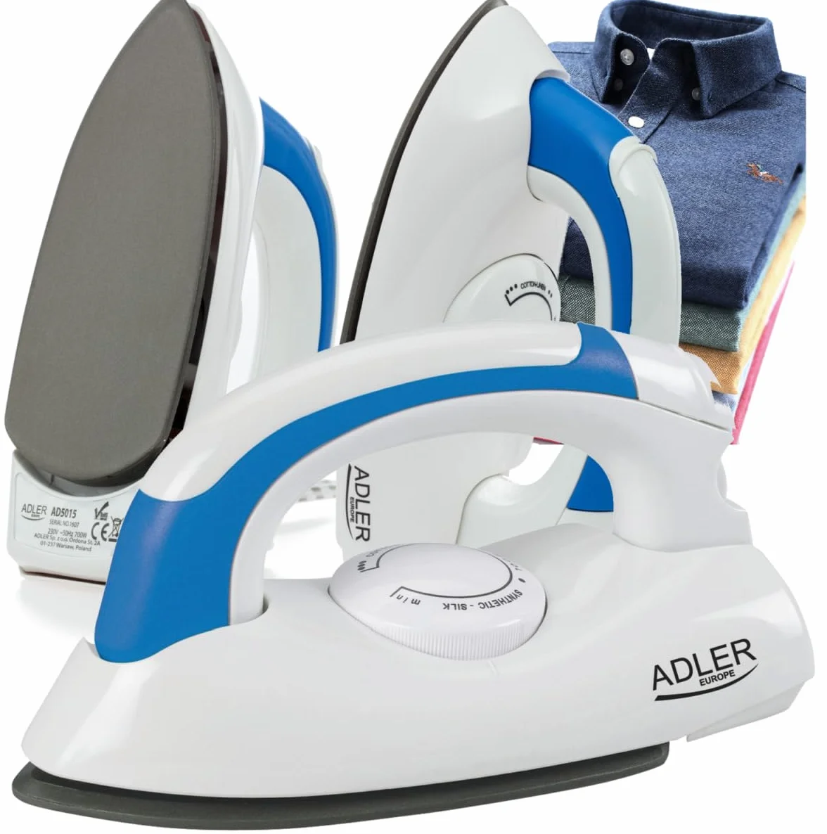 Adler AD5015 Żelazko Turystyczne 700W Non-Stick Składana Rączka