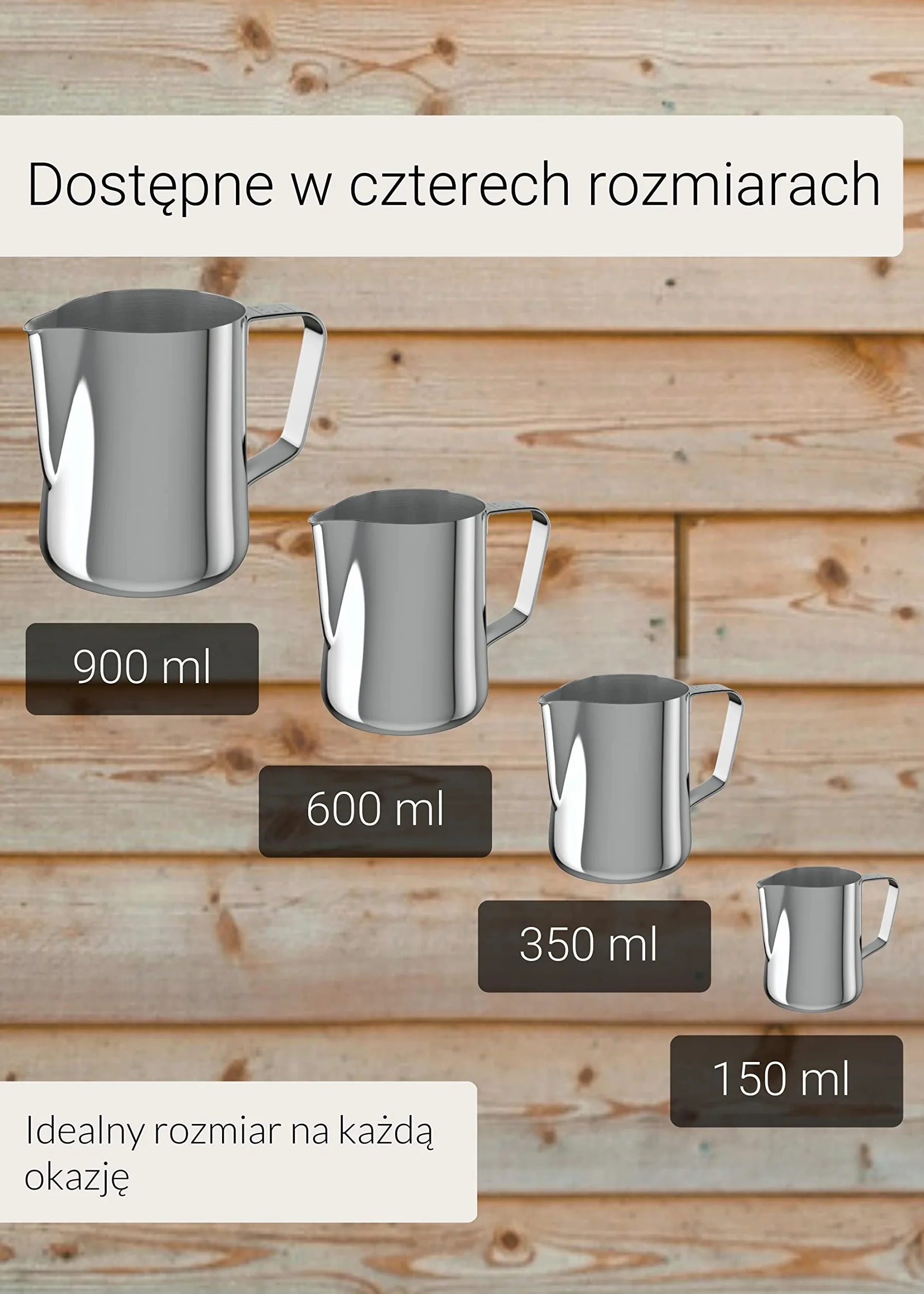 Lambda Coffee Barista dzbanek do espresso ze stali nierdzewnej 150 ml srebrny